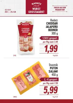 Radatz Salami und Berner ab 20.07.2026 gültig