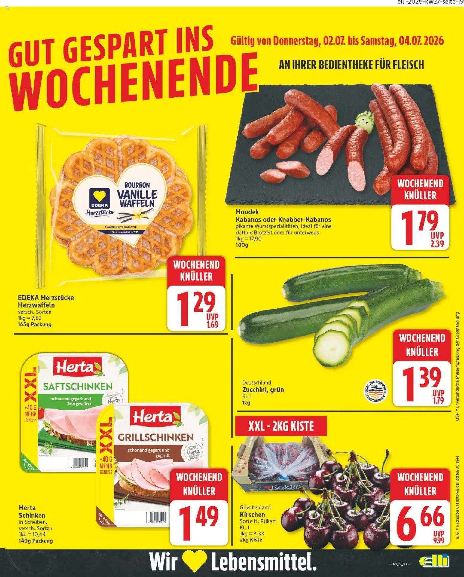 Elli Markt Prospekt Erwitte – gültig ab 29.06.2026 | Seite: 19 | Produkte: Butter, Waffeln, Schinken, Fleisch
