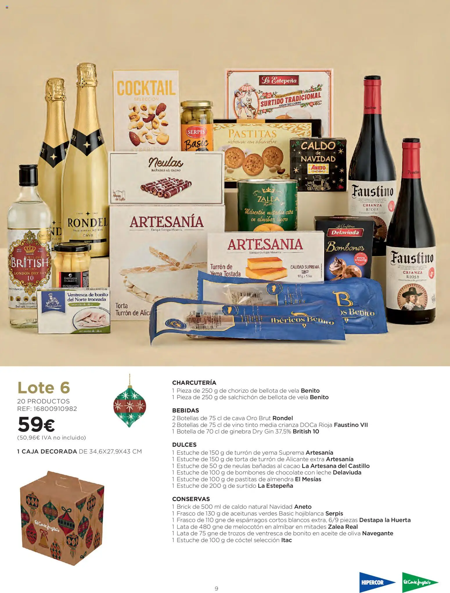 El Corte Inglés Cestas Navidad 2026 Cataluňa │ válido desde el 08/10/2026 | Página: 9 | Productos: Aceitunas, Conservas, Chocolate, Aceite de oliva