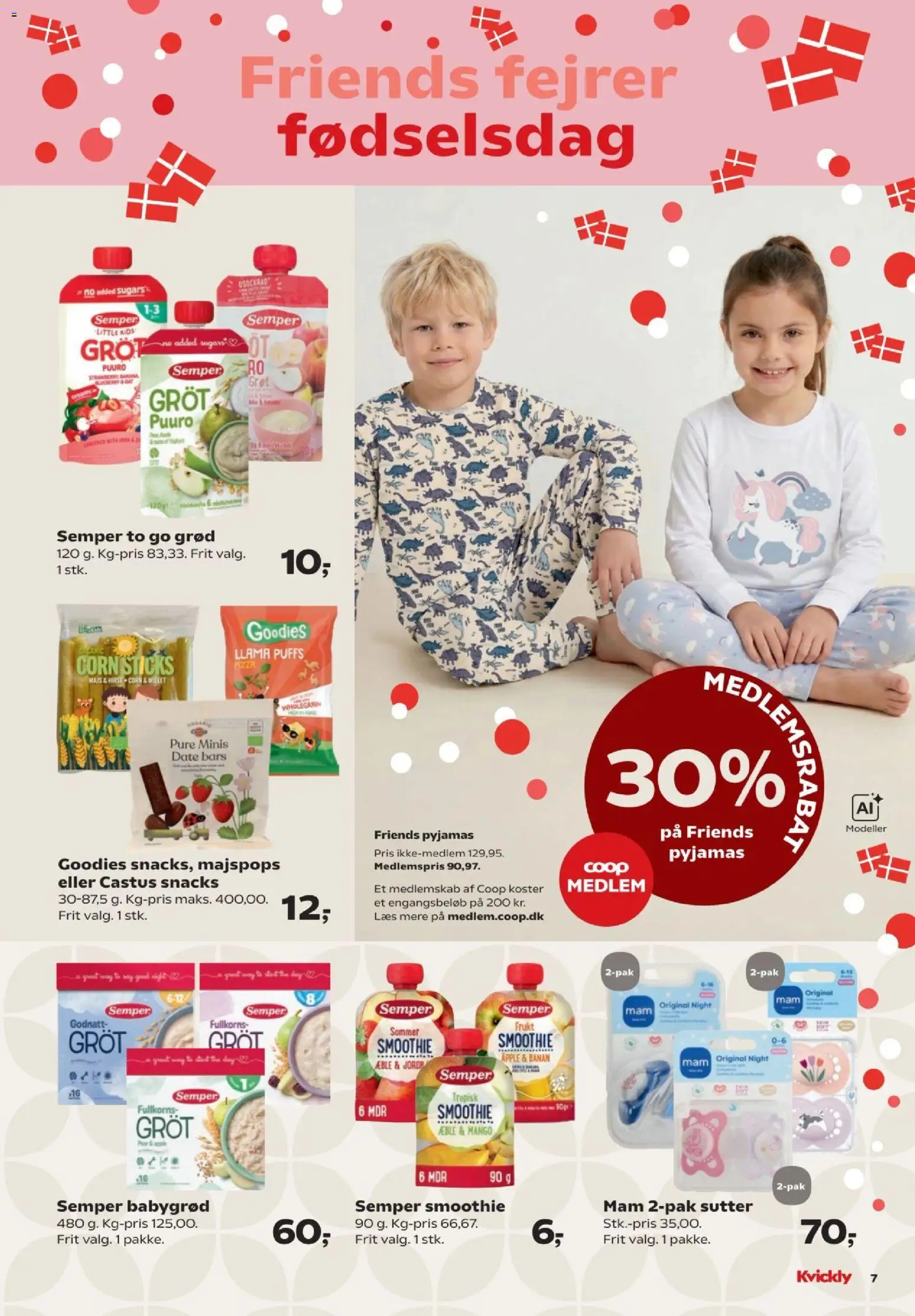 Kvickly tilbudsavis – gyldig fra 18/09/2026 | Side: 7 | Produkter: Majs, Snacks, Pyjamas, Smoothie