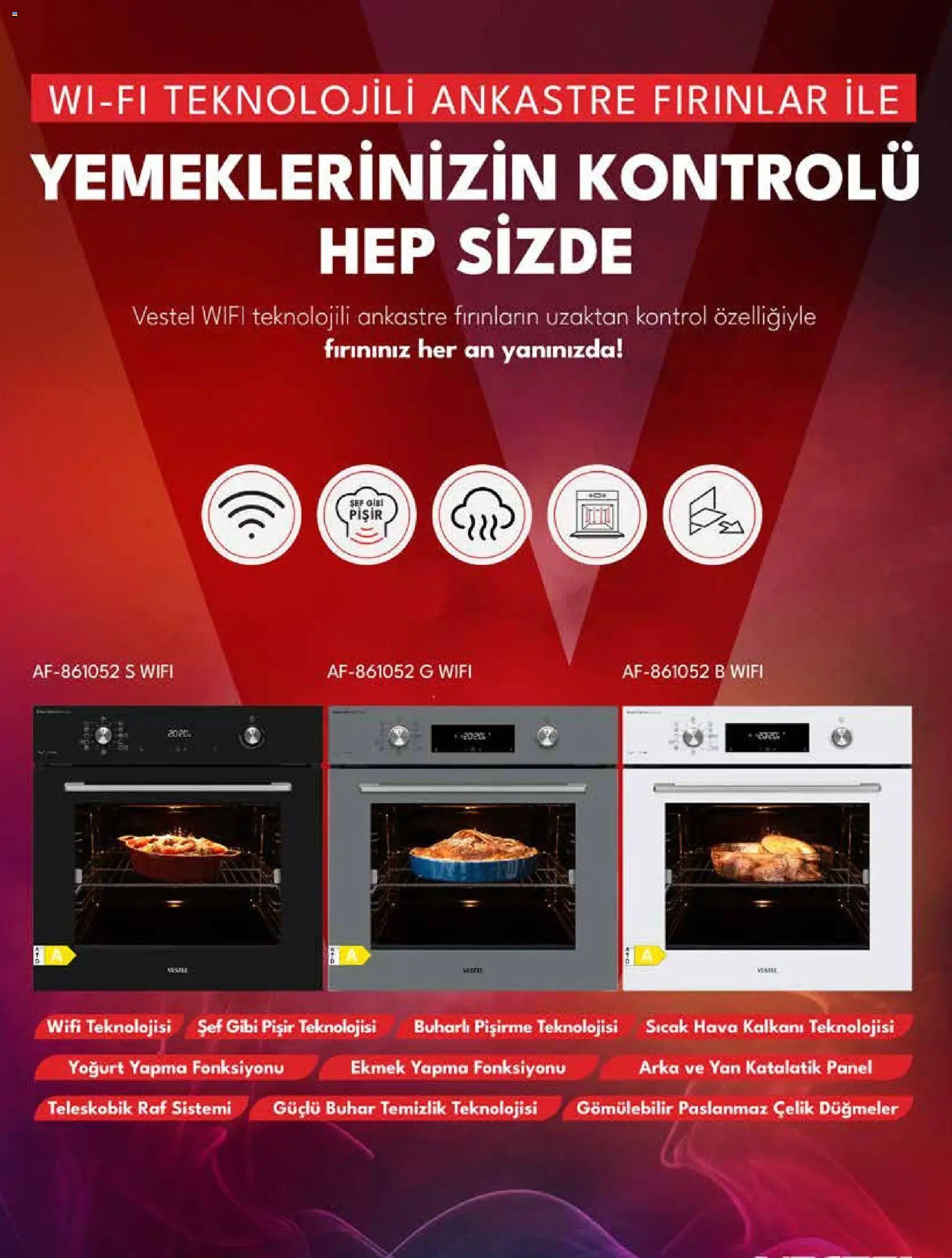 Vestel - Ankastre Ürünler - 03.04.2026 tarihinden itibaren geçerlidir | Sayfa: 6 | Ürünler: Raf, Yoğurt, Ekmek