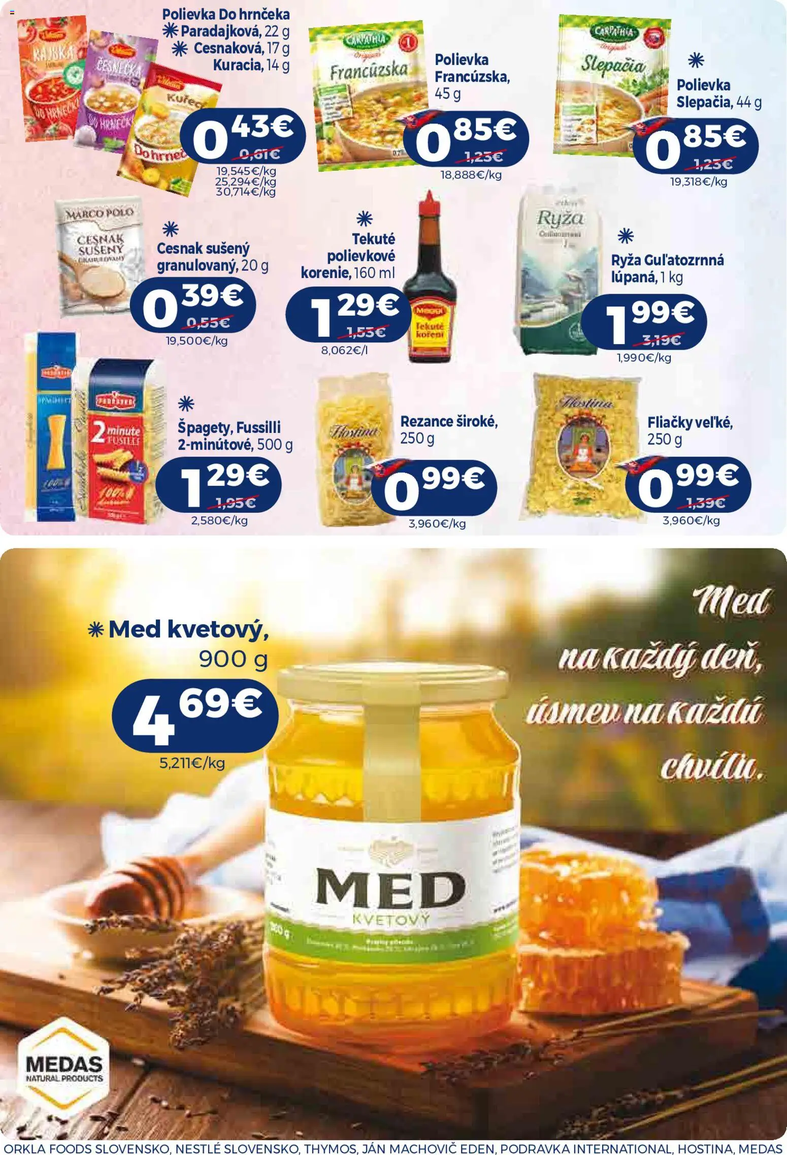Nové Milk Agro akcie – leták je platný od 21.10.2026 | Strana: 12 | Produkty: Ryža, Cesnak, Rezance, Med
