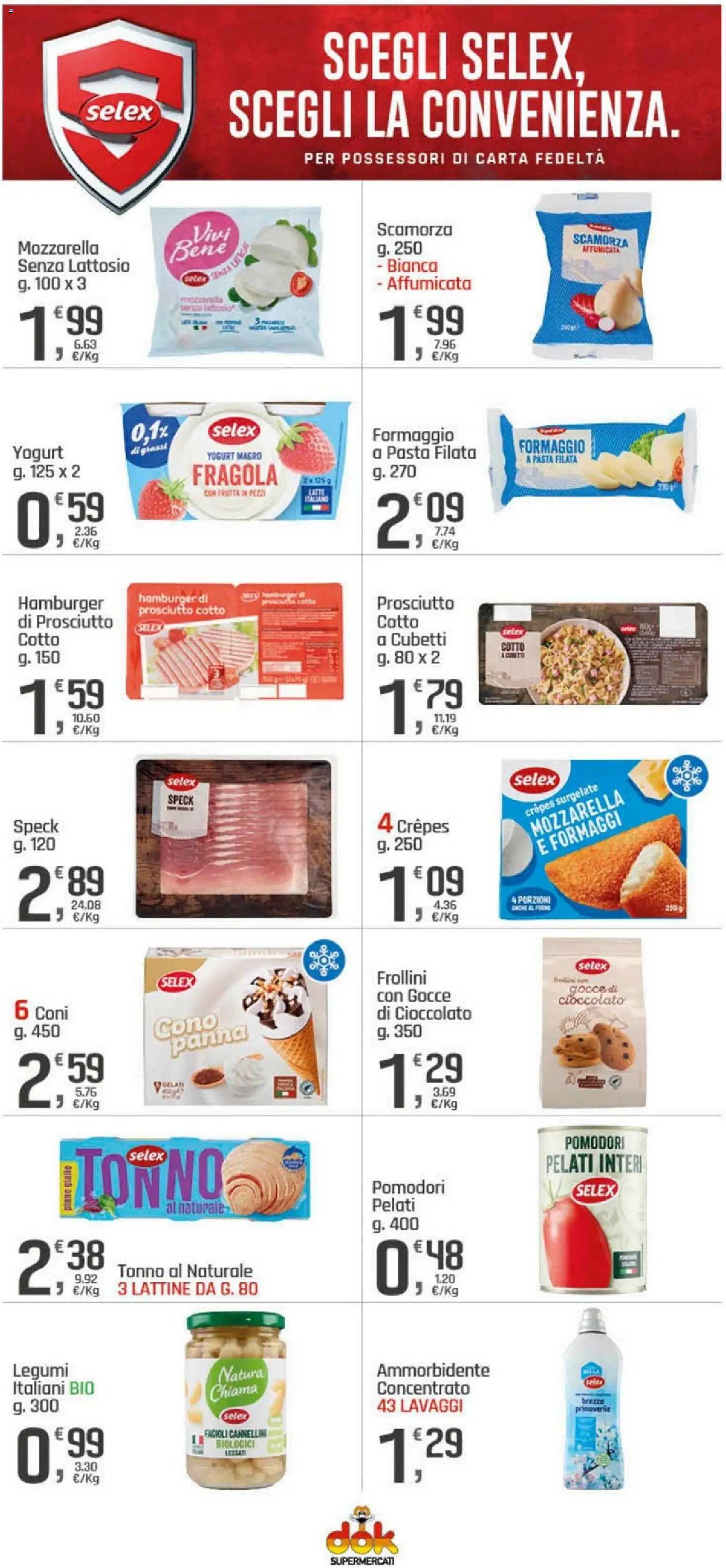 Volantino DOK del 04.05.2026 | Pagina: 7 | Prodotti: Cioccolato, Formaggio, Pasta, Tonno al naturale
