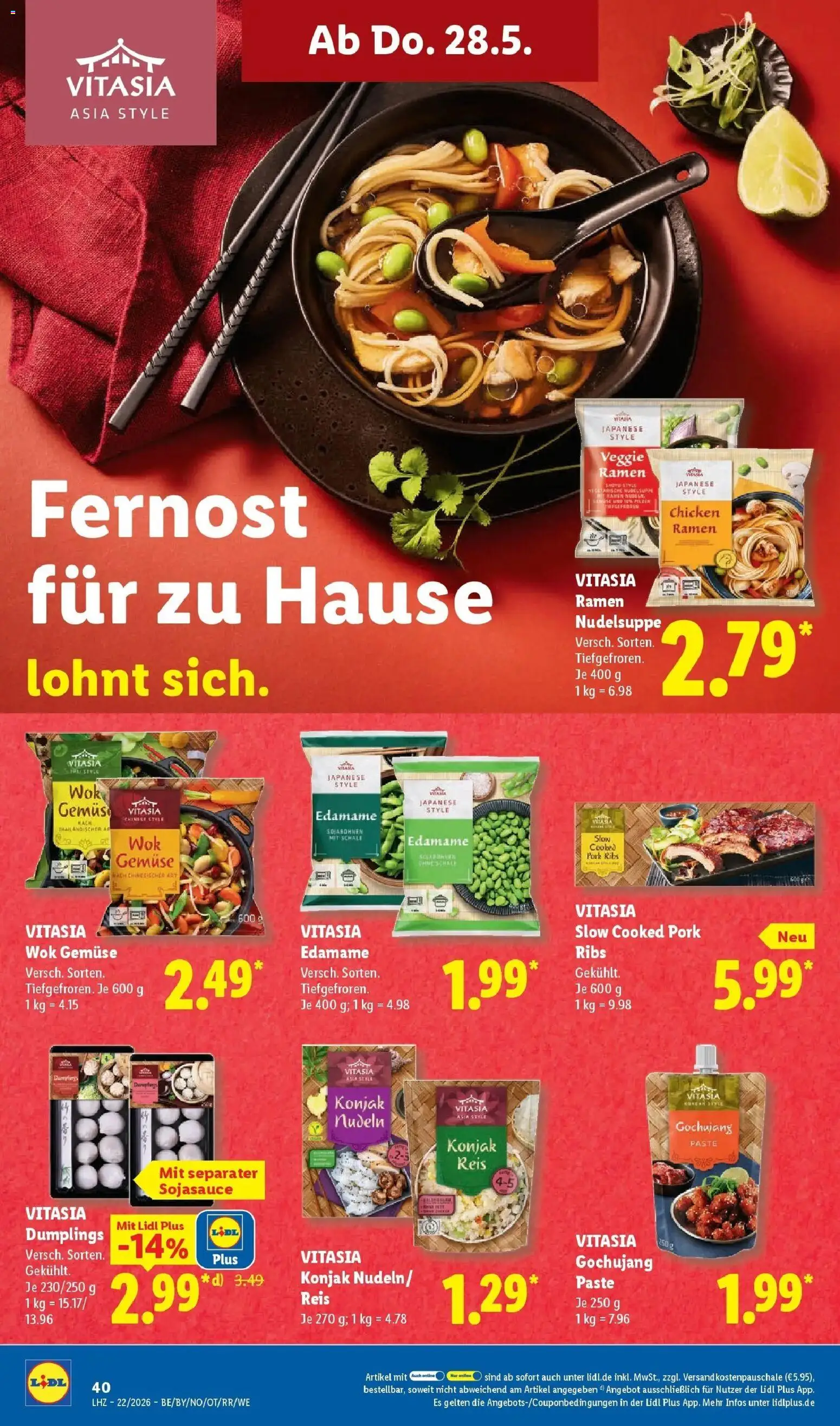 Lidl Prospekt Hof-innenstadt – gültig ab 26.05.2026 | Seite: 54 | Produkte: Gemüse, Reis, Nudeln, Wok