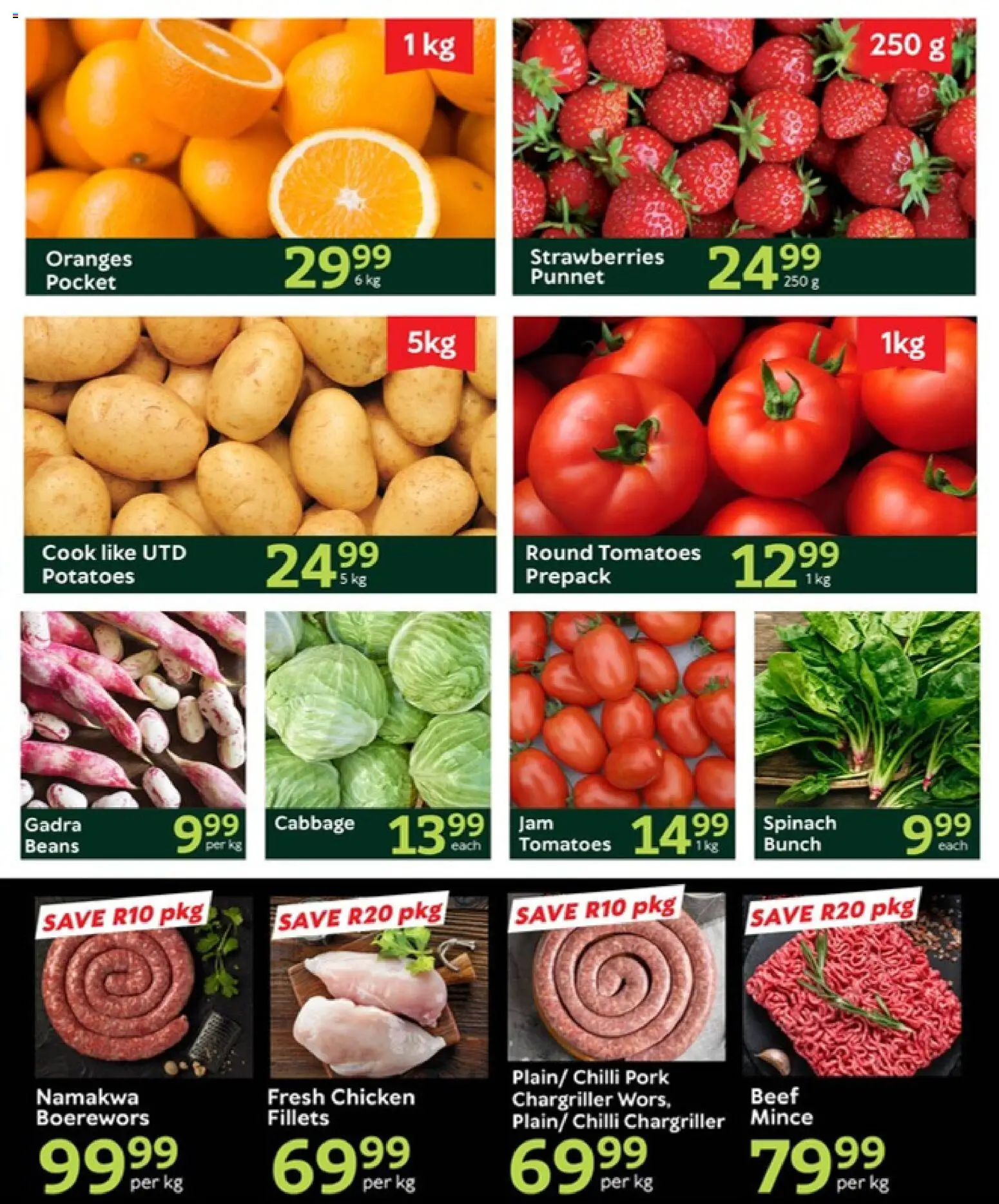 New Oxford Freshmarket catalogue – valid from 04/08/2026 | Page: 2 | Products: Beans, Boerewors, Pork, Potatoes