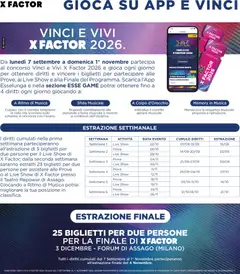 Anteprima del volantino Esselunga S volantino Collezione X Factor 2° valido a partire dal 24/09/2026 | Pagina: 4 | Prodotti: Schermo, Data