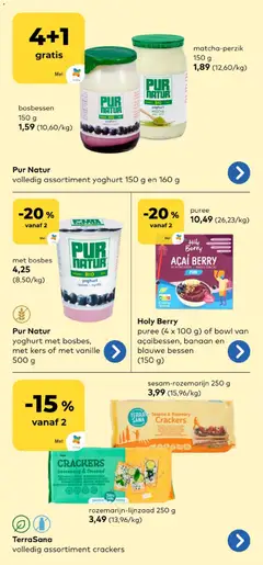 BioPlanet folder - Voorbeeld van een folder van BioPlanet, geldig van 21/10/2026 | Pagina: 9 | Producten: Banaan, Bosbessen, Crackers, Yoghurt