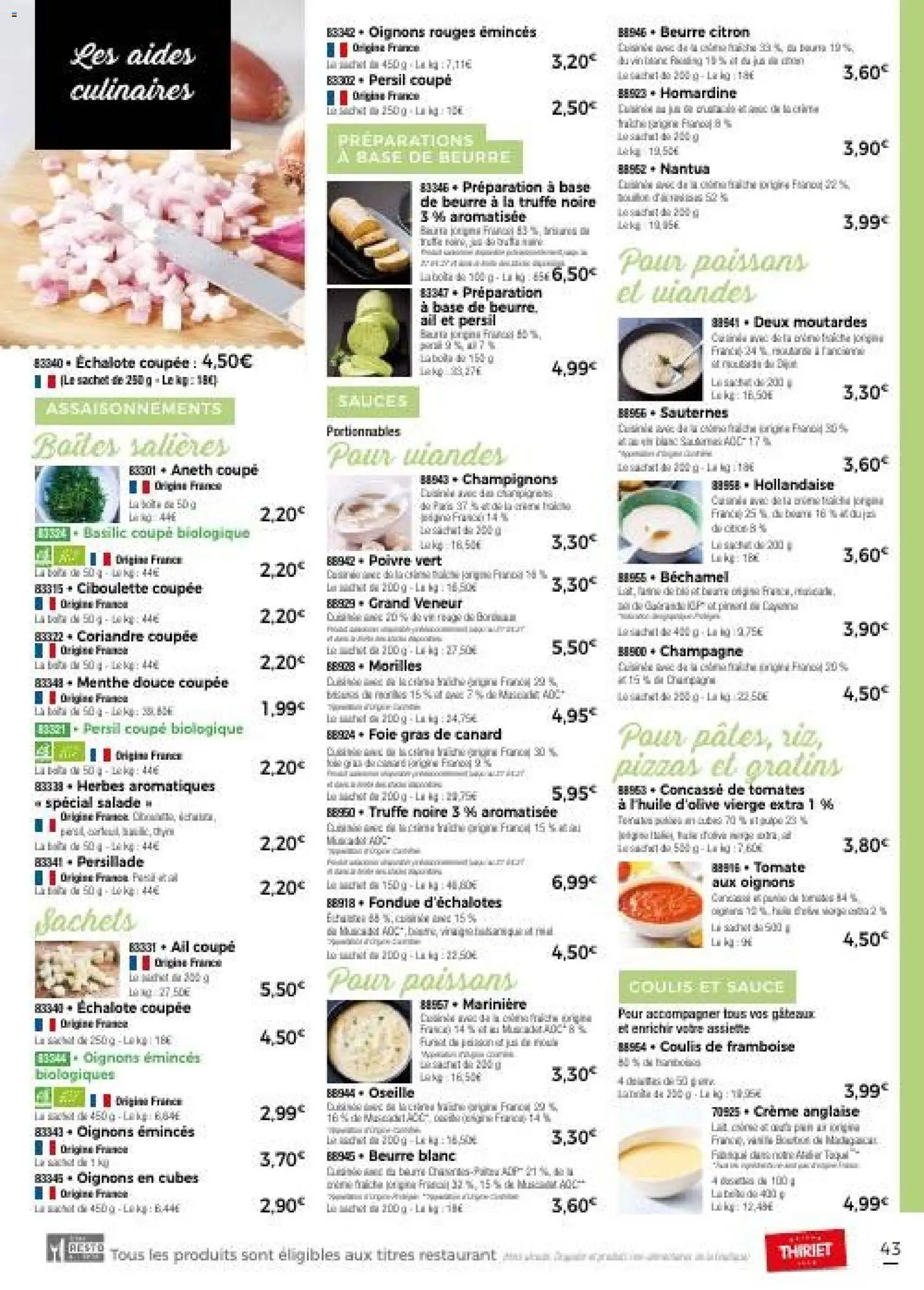 {H1} | Page: 43 | Produits: Persil, Poivre, Poissons, Crème