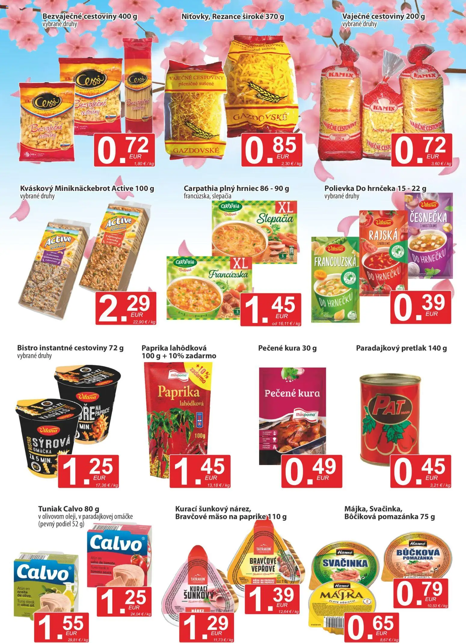 Nové CBA Verex akcie – leták je platný od 21.05.2026 | Strana: 7 | Produkty: Paprika, Tuniak, Cestoviny, Steak