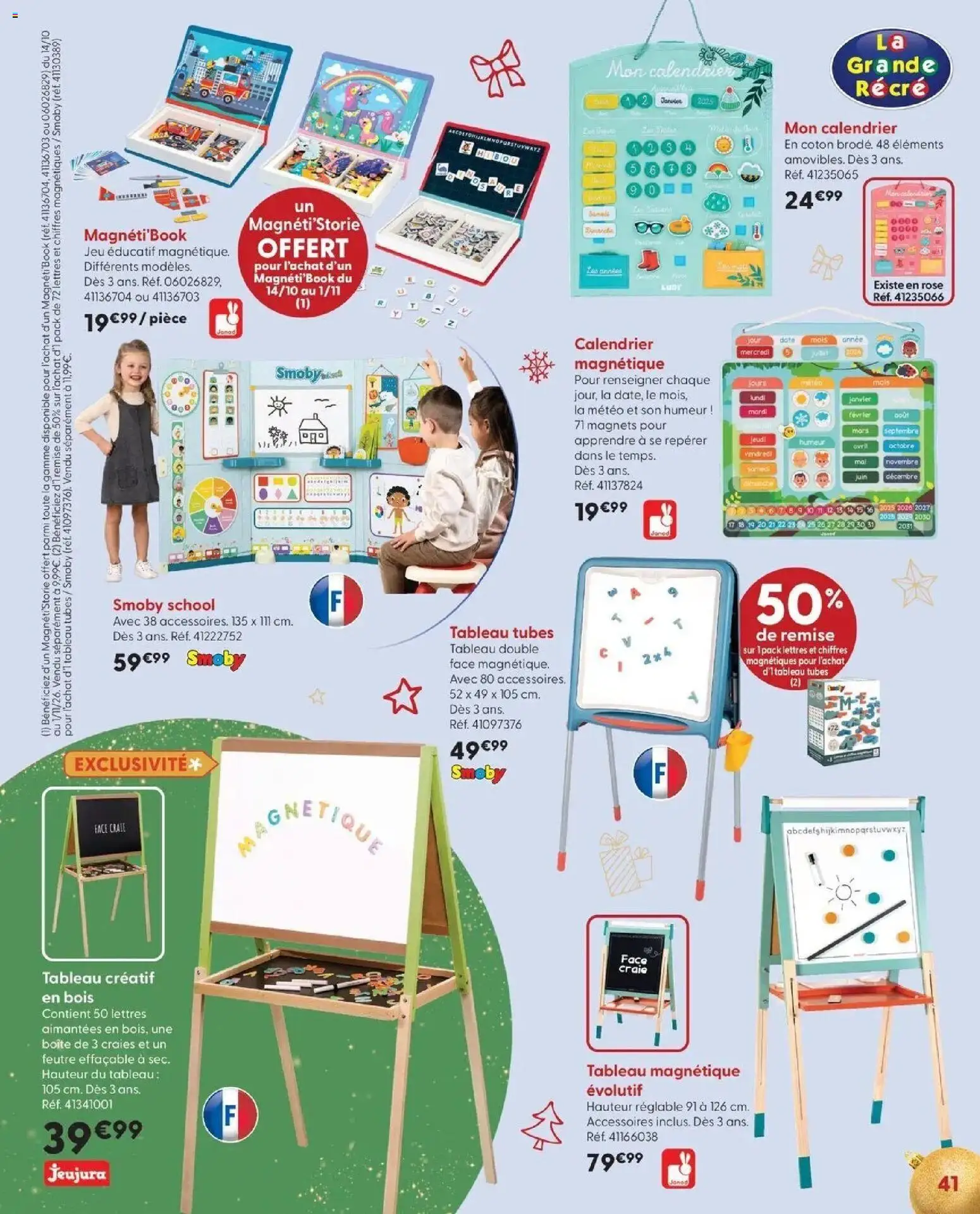 La Grande Récré - LE NOËL DE TOUTES LES PASSIONS à partir du 14/10/2026 - promo en ligne | Page: 41 | Produits: Calendrier, Coton, Tableau, Tableau magnétique