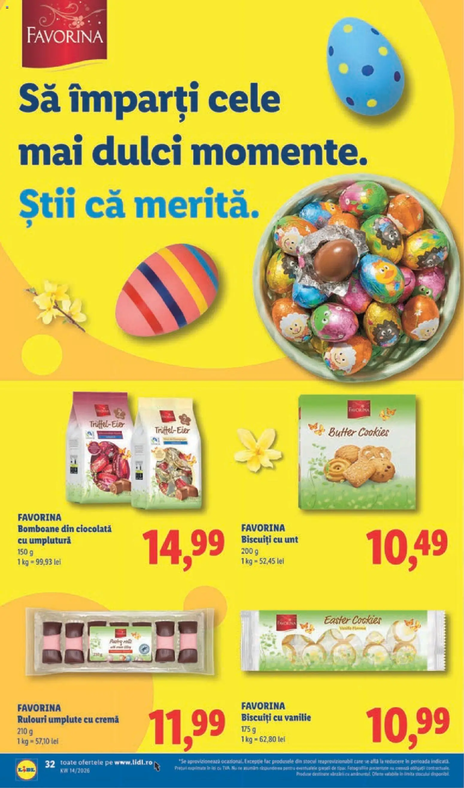 Noul catalog Lidl – valabil de la 30.03.2026 | Pagină: 32 | Produse: Unt, Cremă, Ciocolată, Biscuiți