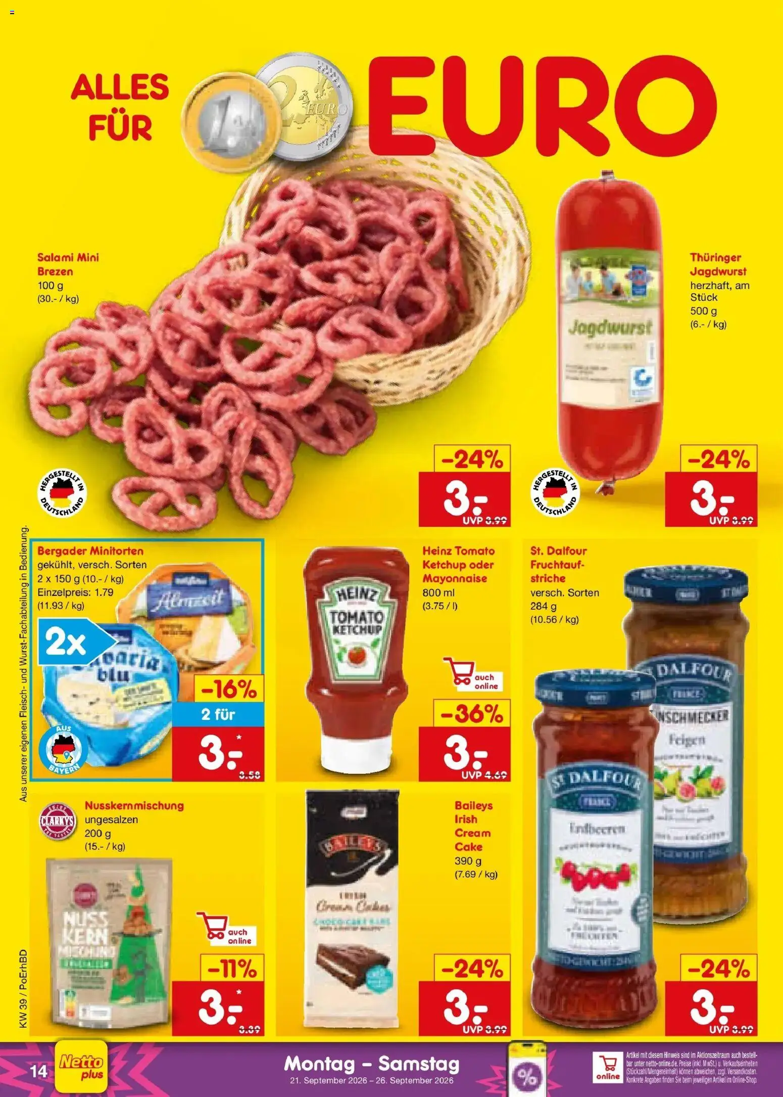 Netto Marken-Discount Prospekt Selb – gültig ab 21.09.2026 | Seite: 22 | Produkte: Salami, Ketchup, Fleisch, Feigen
