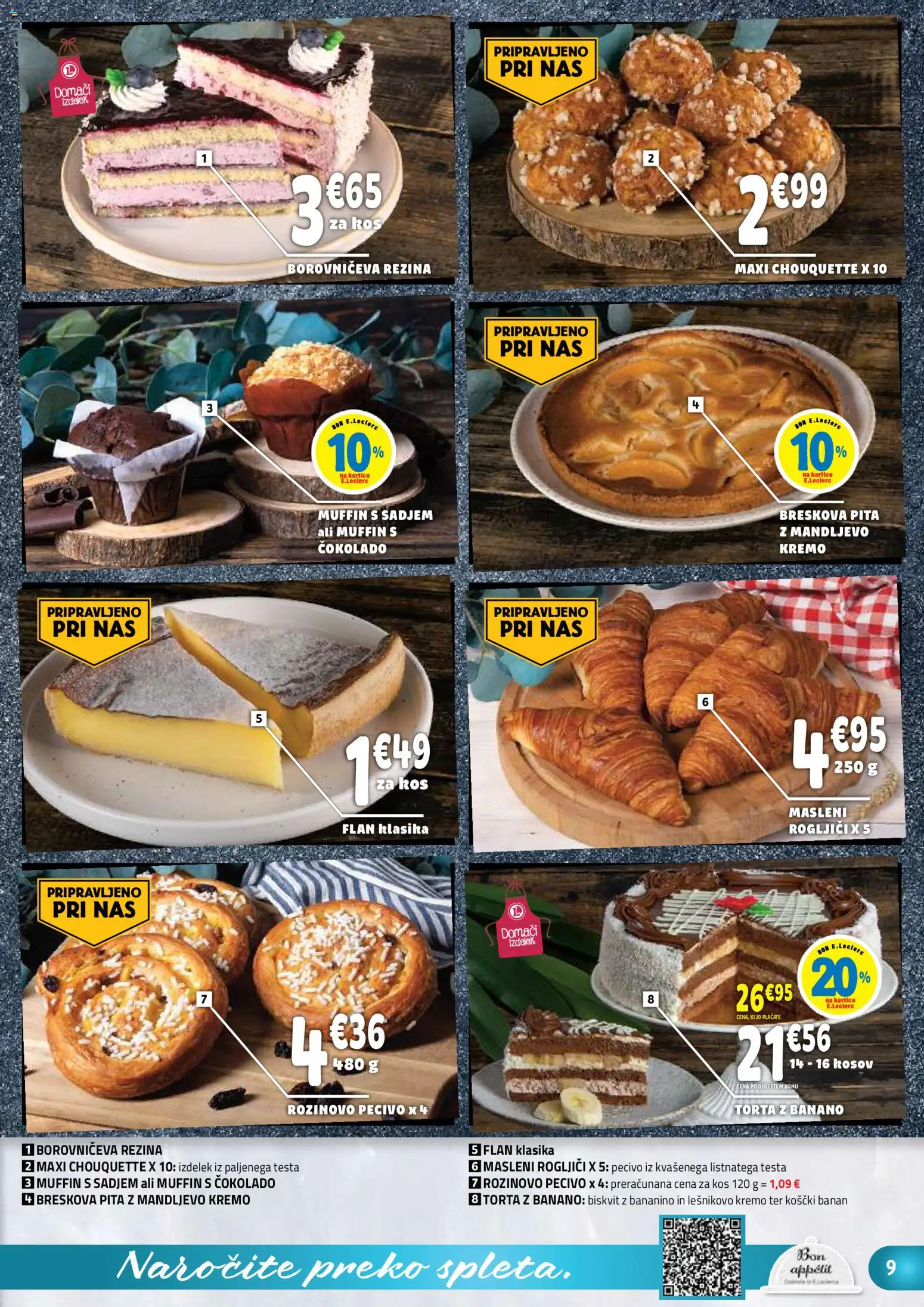 Novi E.leclerc katalog ponudbe – veljaven od 15.07.2026 | Stran: 9 | Izdelki: Pita, Torta, Kos
