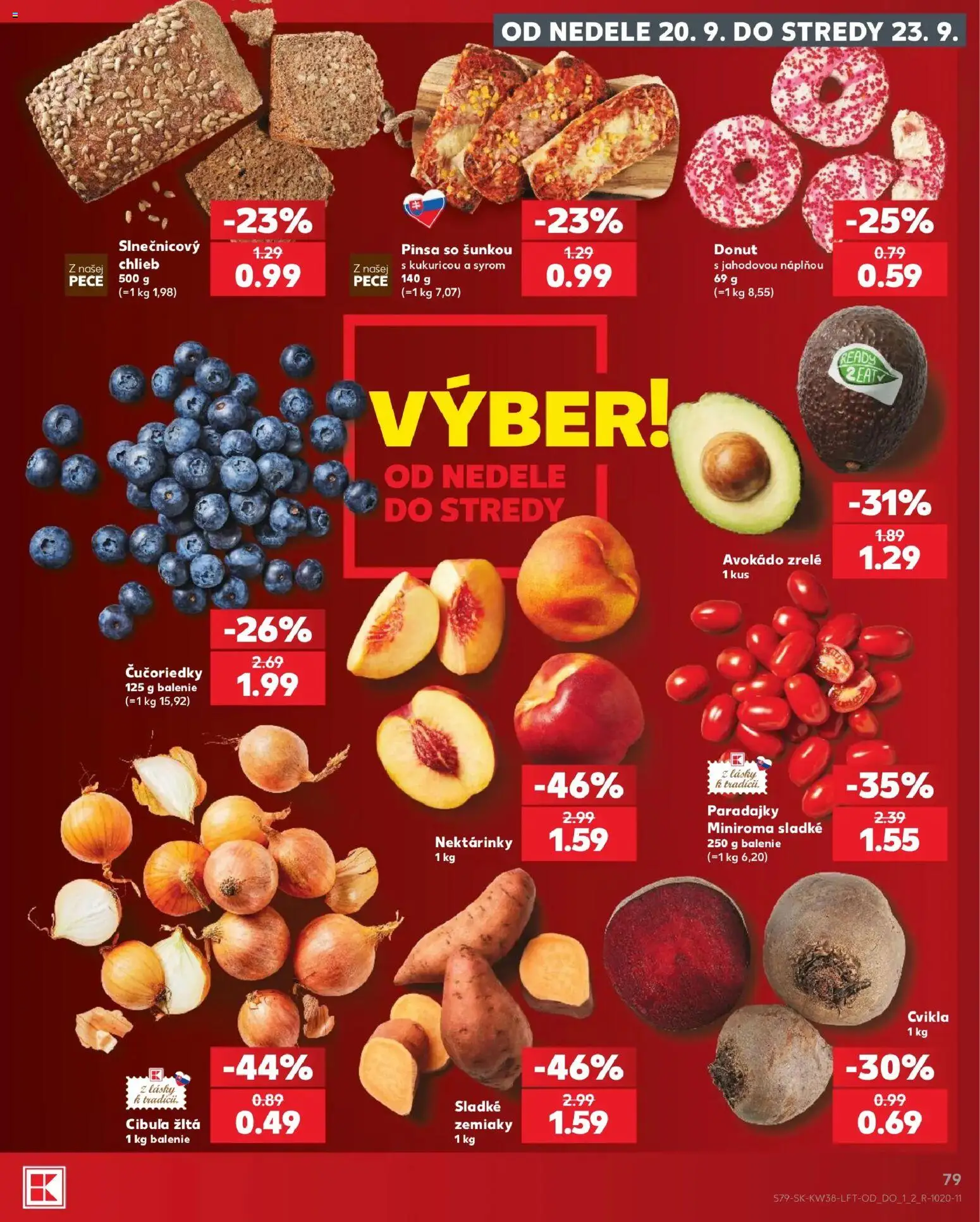 Nové Kaufland akcie – leták je platný od 17.09.2026 | Strana: 79 | Produkty: Chlieb, Paradajky, Čučoriedky, Avokádo