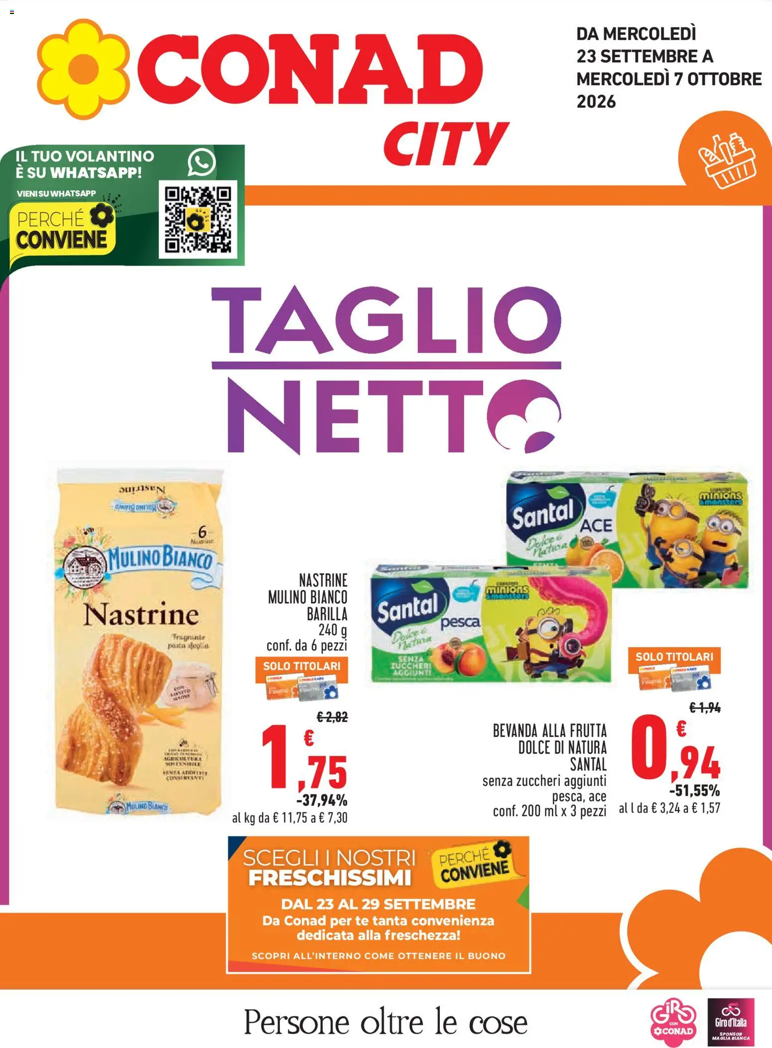Volantino Conad del 23/09/2026 | Pagina: 1 | Prodotti: Taglio, Pasta, Pesca, Barilla