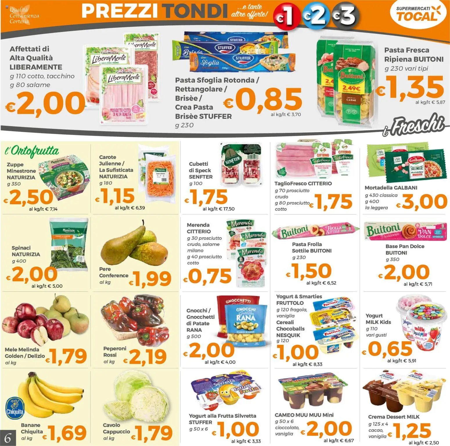 Volantino Tocal del 22/09/2026 | Pagina: 6 | Prodotti: Minestrone, Salame, Cappuccio, Mortadella