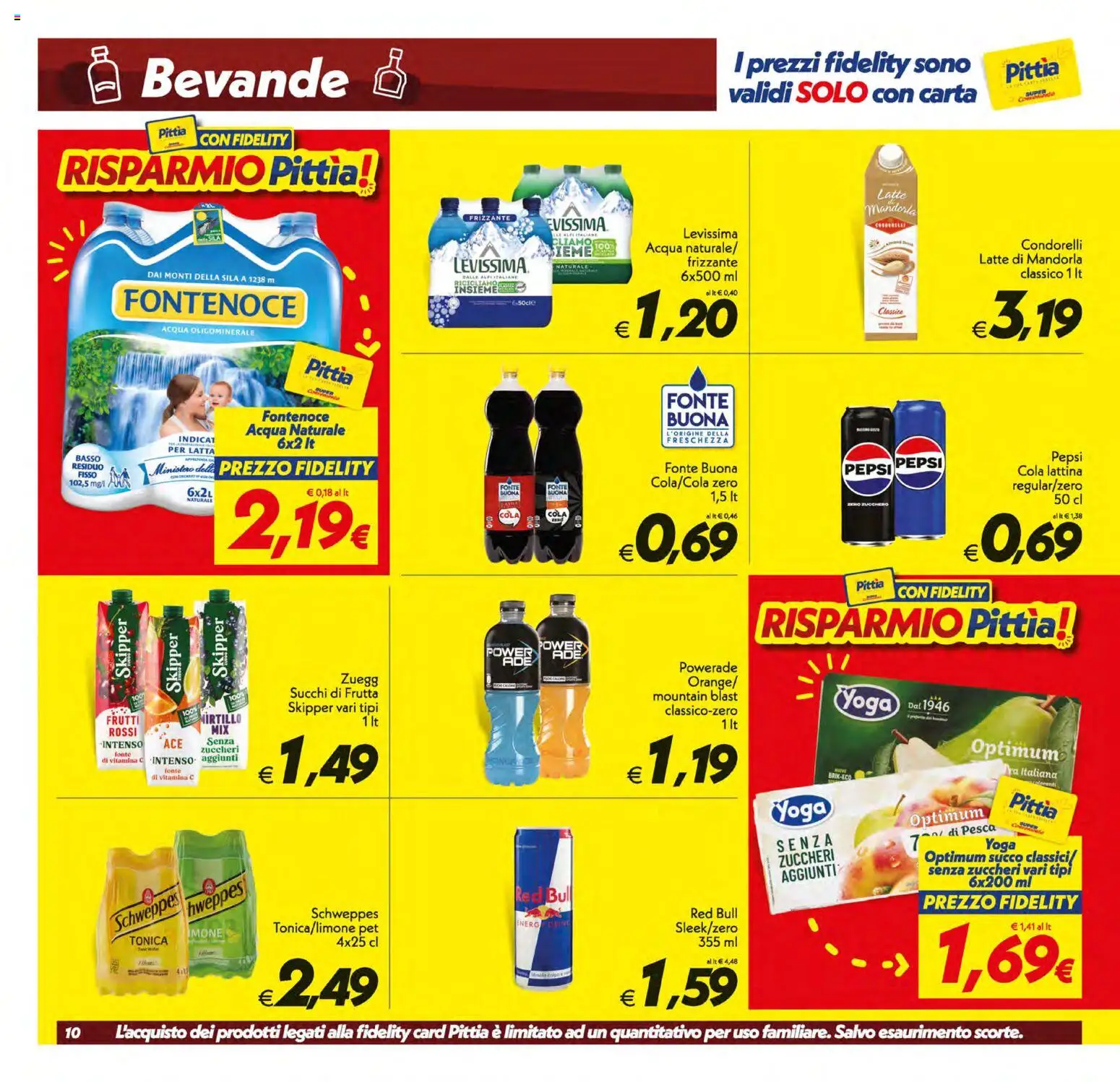 Volantino SuperConveniente del 11/09/2026 | Pagina: 10 | Prodotti: Bevande, Frutta, Basso, Red Bull
