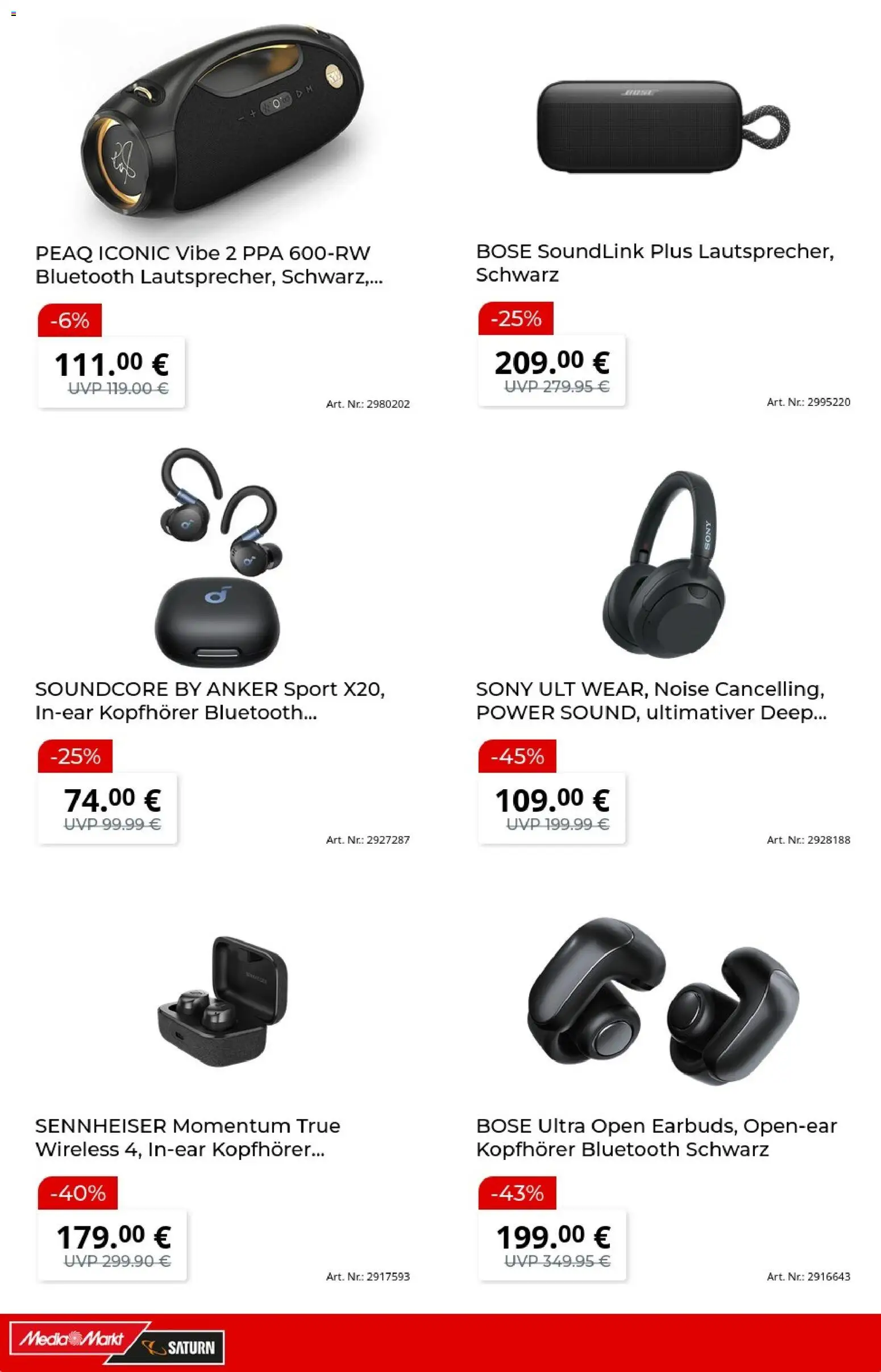 Media Markt Prospekt – gültig ab 10.08.2026 | Seite: 12 | Produkte: Sony, Kopfhörer