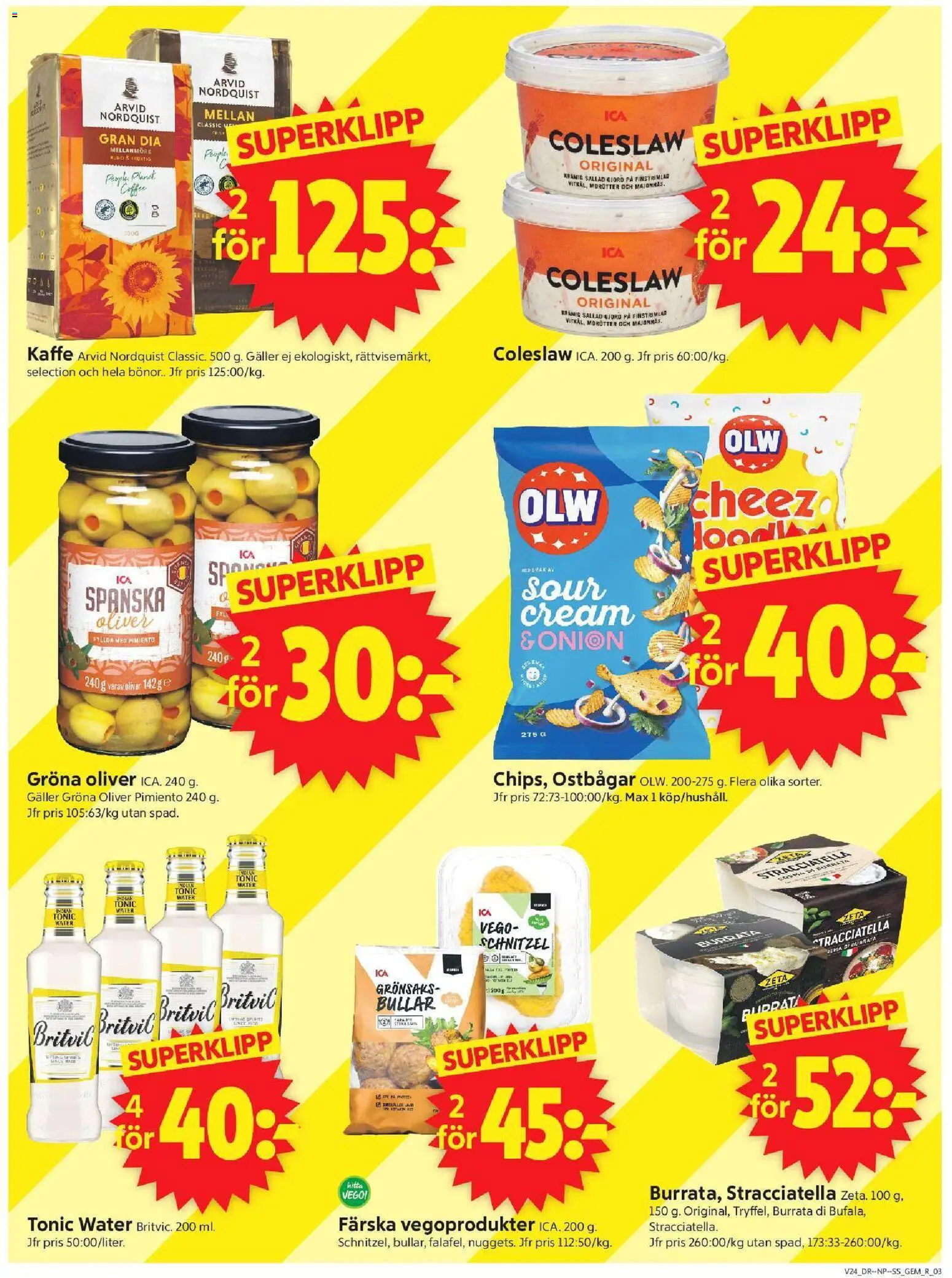 ICA Supermarket reklamblad aktuell från 08.06.2026 | Sida: 3 | Produkter: Oliver, Galler, Sallad, Bönor