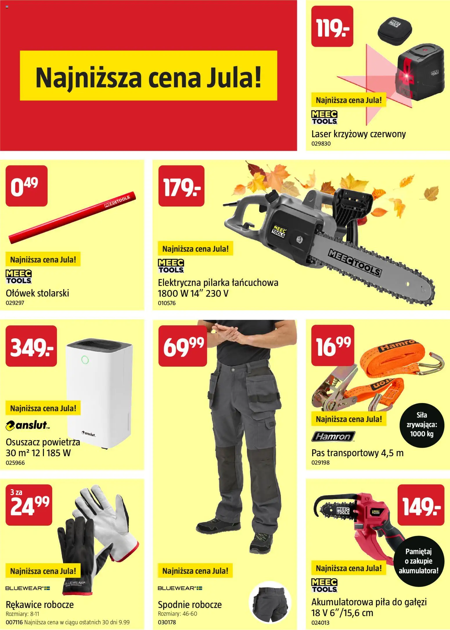 Jula gazetka - Rozpocznij jesienne majsterkowanie od 10.09.2026 | Strona: 8 | Produkty: Spodnie, Osuszacz powietrza, Spodnie robocze, Laser krzyżowy