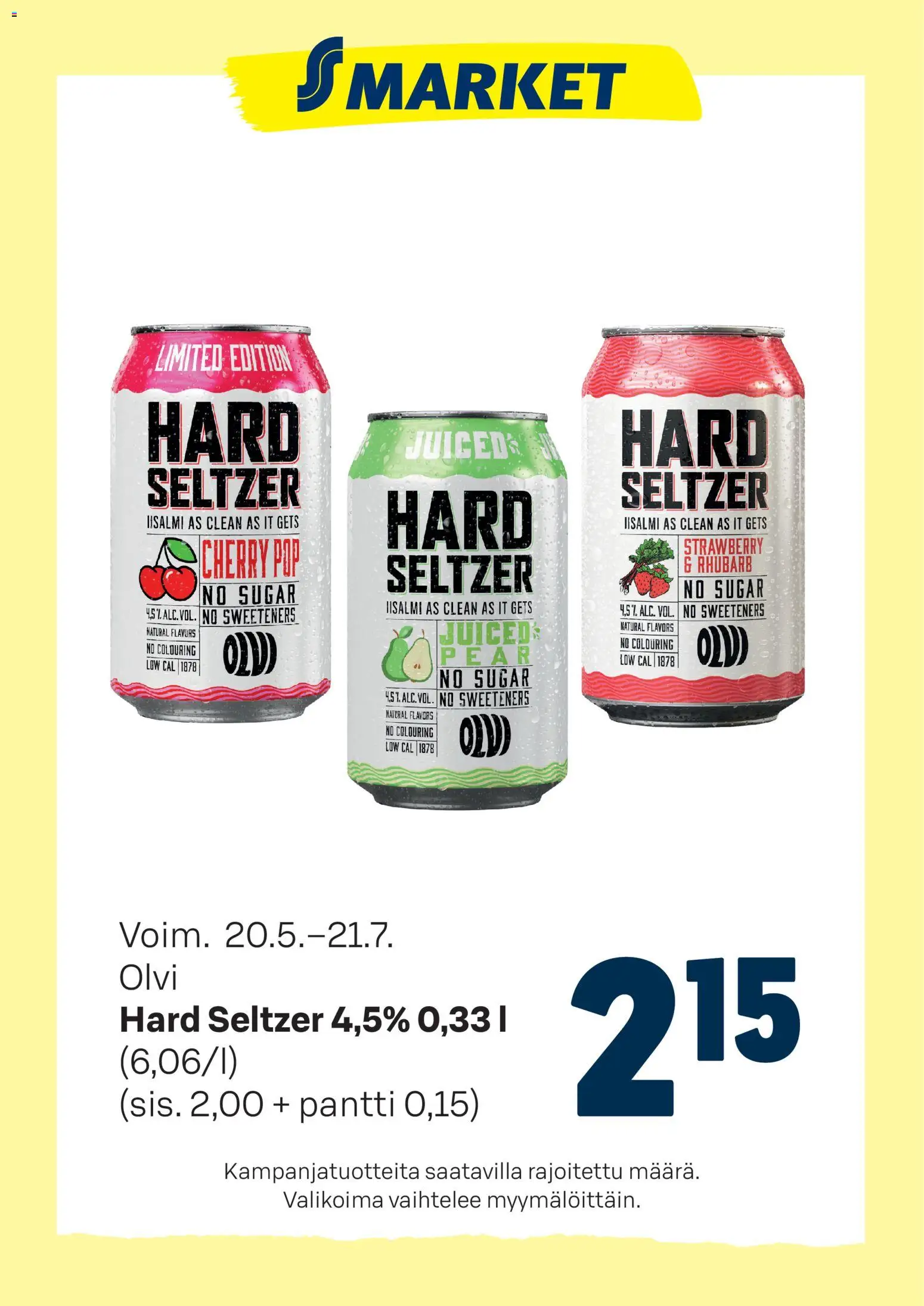 S-market tarjoukset Hard Seltzer – voimassa 20.05.2026 alkaen | Sivu: 1