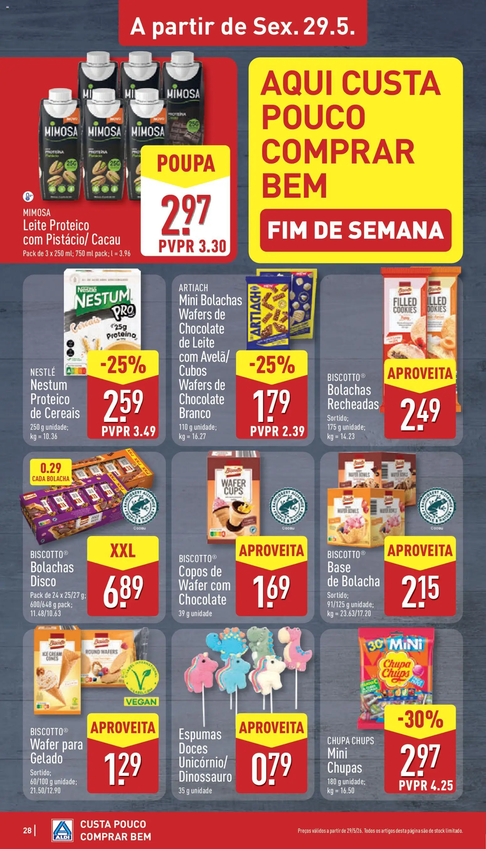 Aldi folheto │ válido de 25.05.2026 | Página: 28 | Produtos: Base, Leite, Doces, Cereais