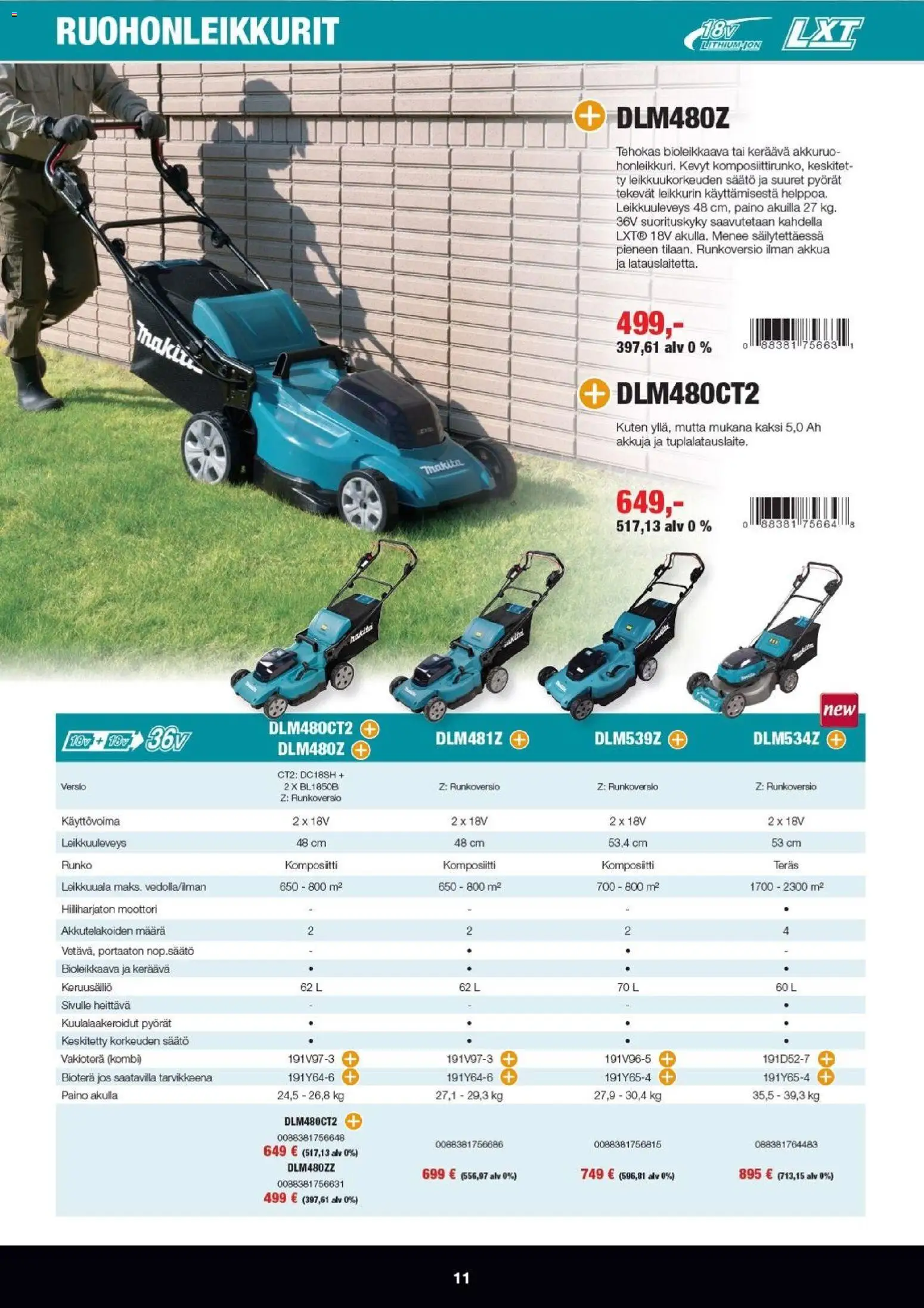 Makita tarjoukset - LXT Puutarha 2026 – voimassa 07.04.2026 alkaen | Sivu: 11