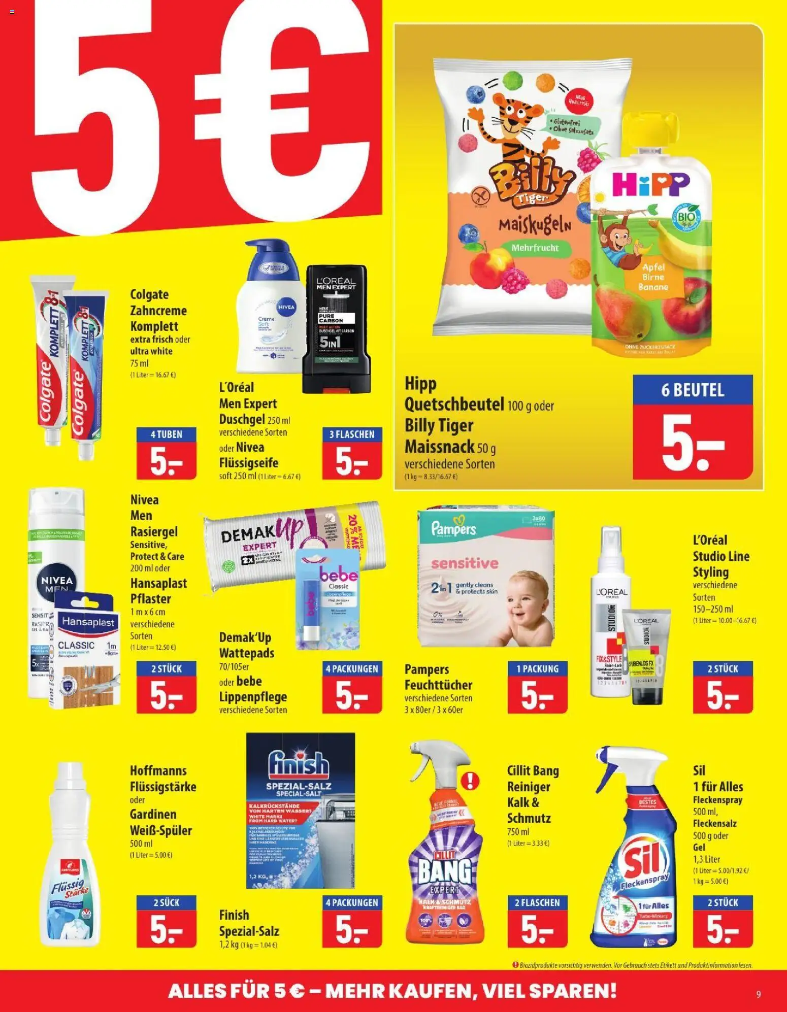 Famila Prospekt – gültig ab 06.07.2026 | Seite: 9 | Produkte: Bad, Pampers, Finish, Duschgel