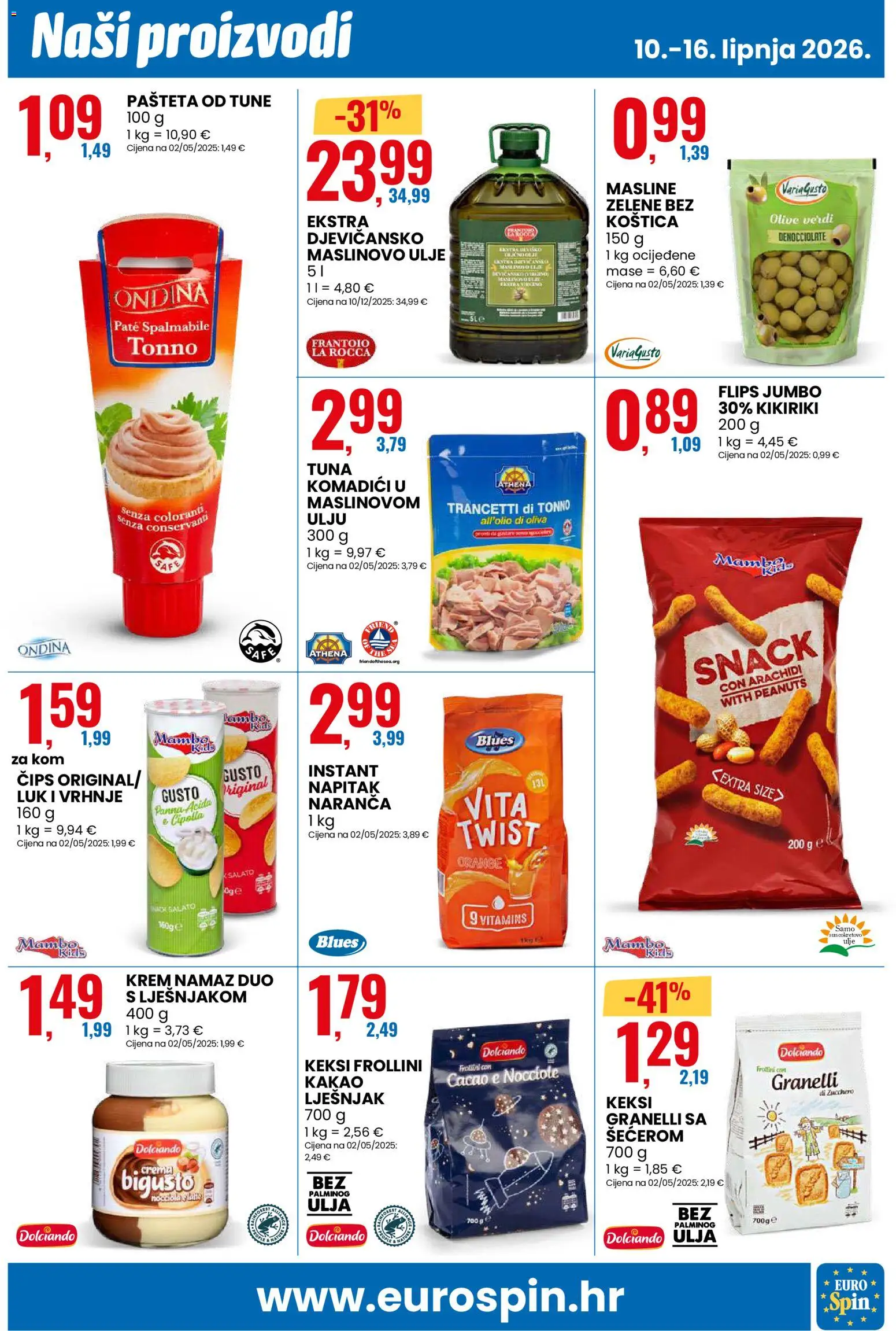 Eurospin katalog | vrijedi od 10.06.2026 | Stranica: 5 | Proizvodi: Ulje, Čips, Kikiriki, Tuna