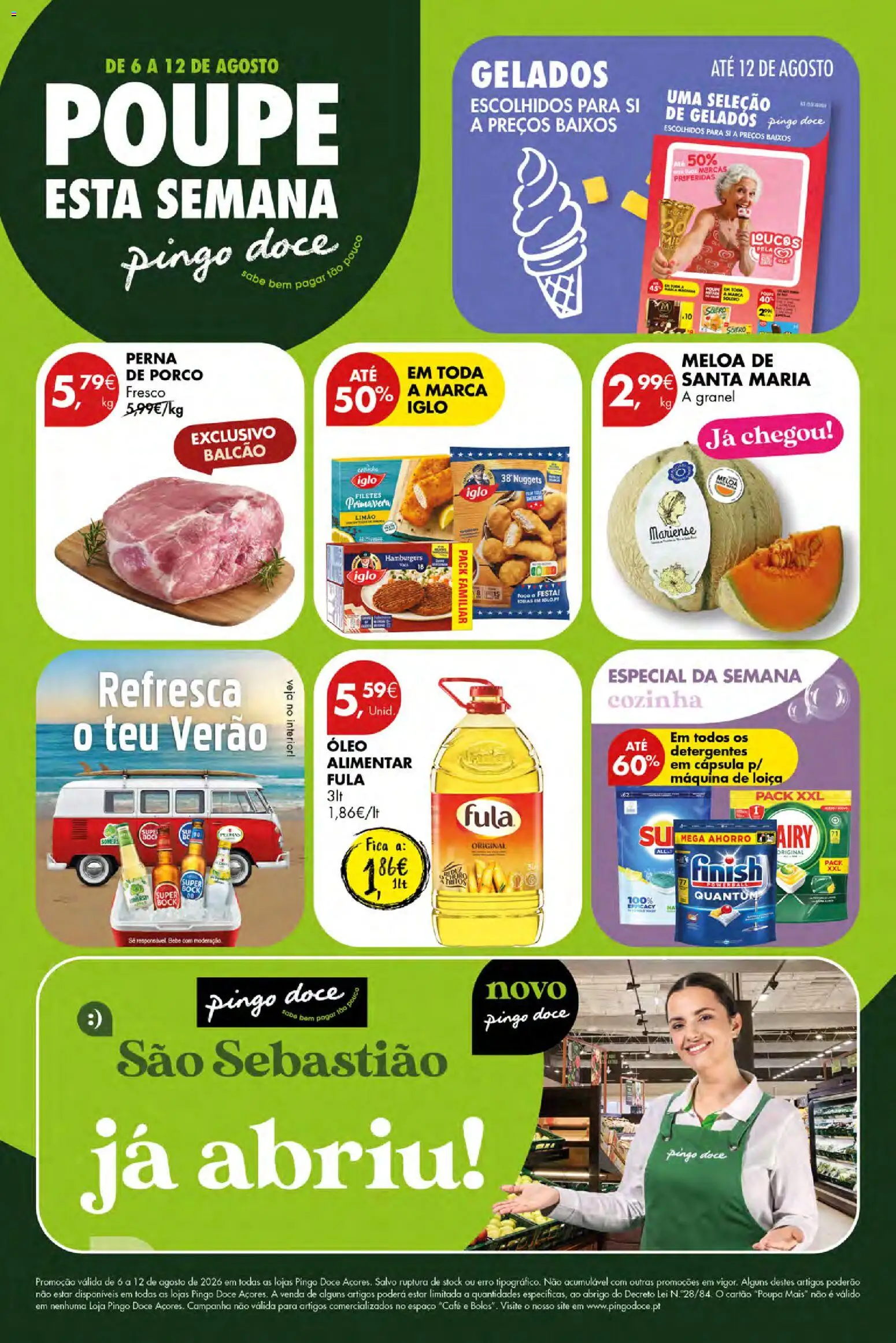 Pingo Doce Poupe Esta Semana Açores │ válido de 06/08/2026 | Página: 1 | Produtos: Faca, Óleo, Café, Nuggets