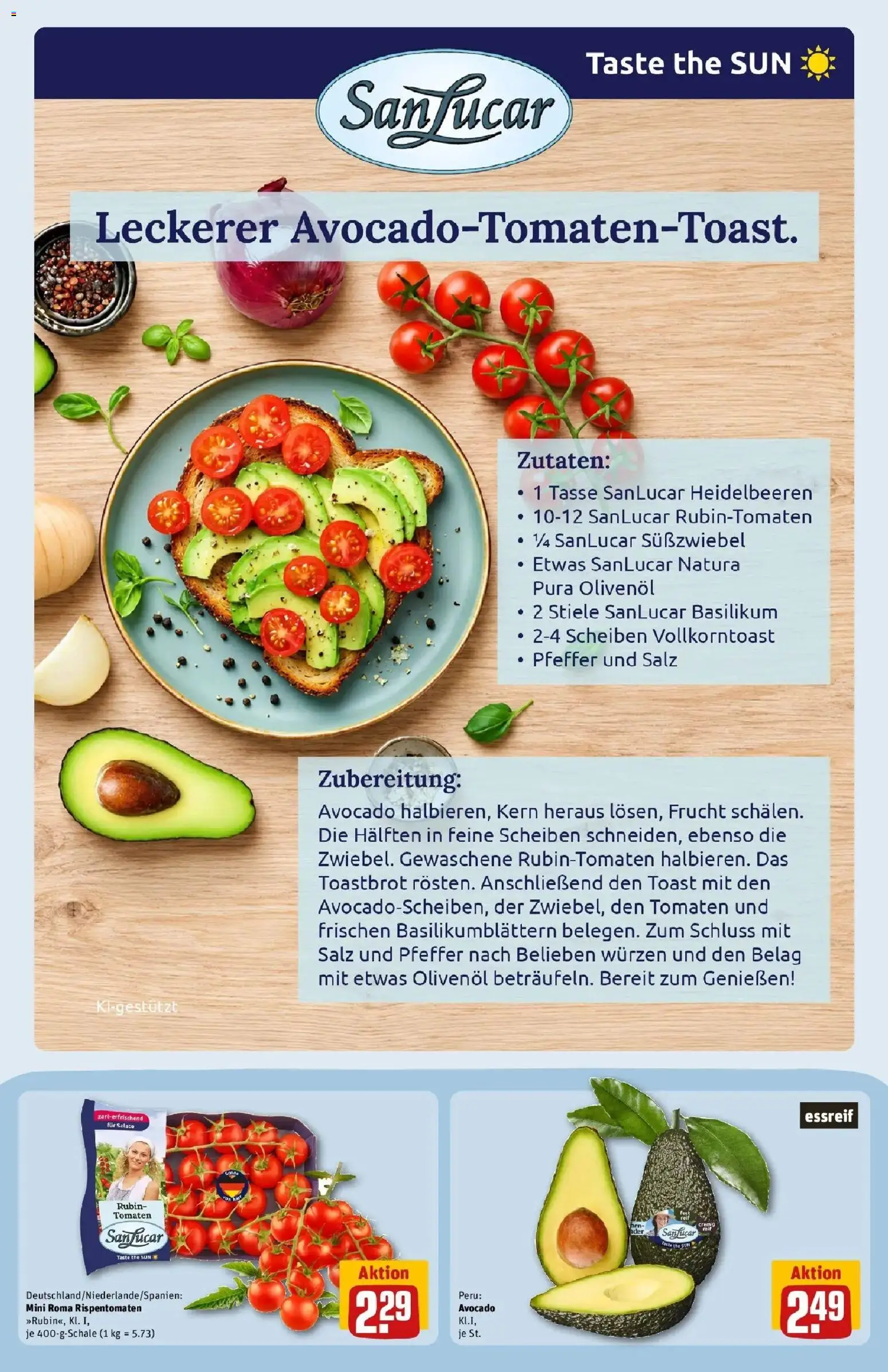 REWE Prospekt ab 26.10.2026 zum Blättern » Angebote | Seite: 9 | Produkte: Toastbrot, Heidelbeeren, Avocado, Pfeffer