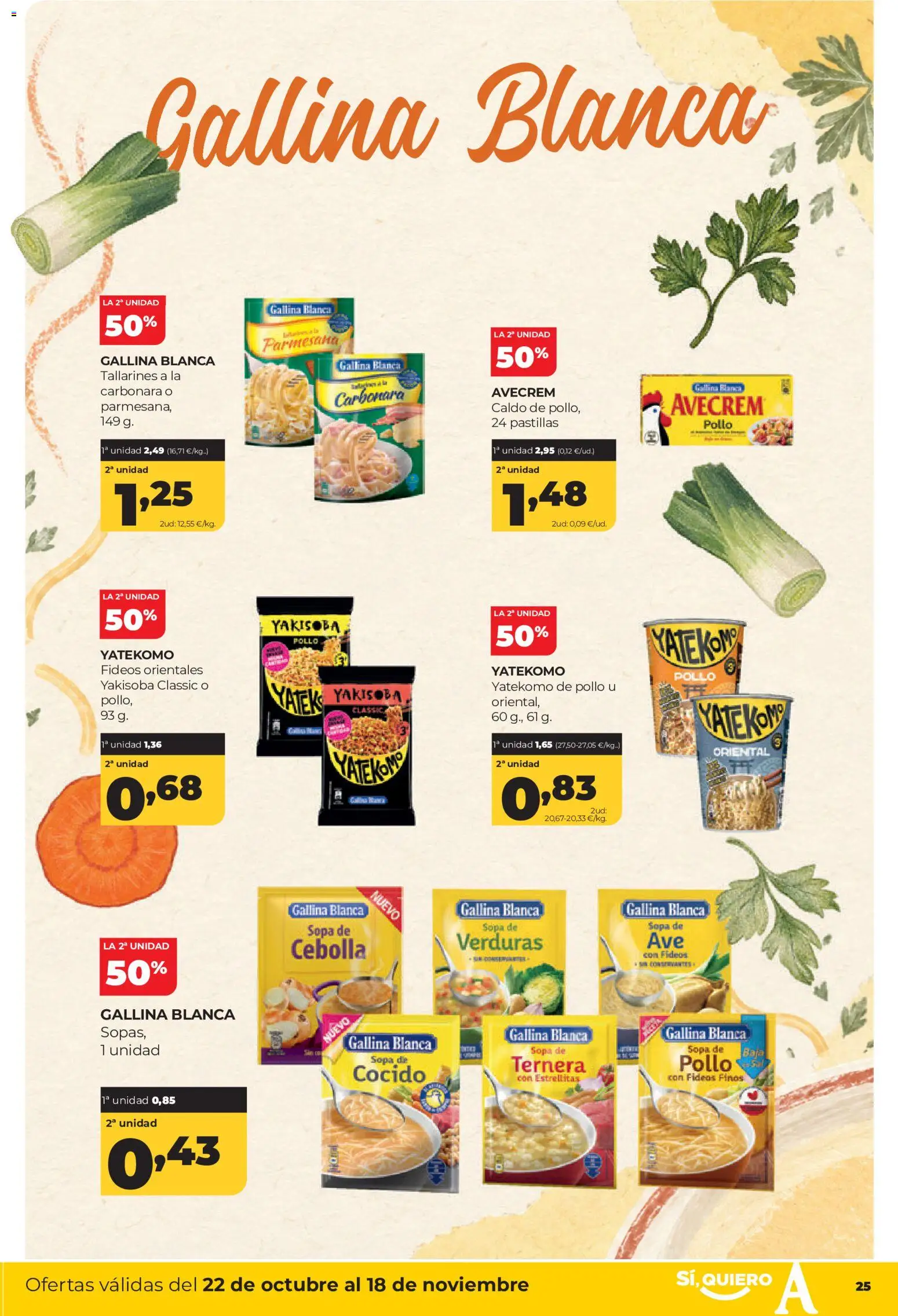 Alimerka folleto Castilla y León │ válido desde el 22/10/2026 | Página: 27 | Productos: Verduras, Fideos, Cebolla, Pollo