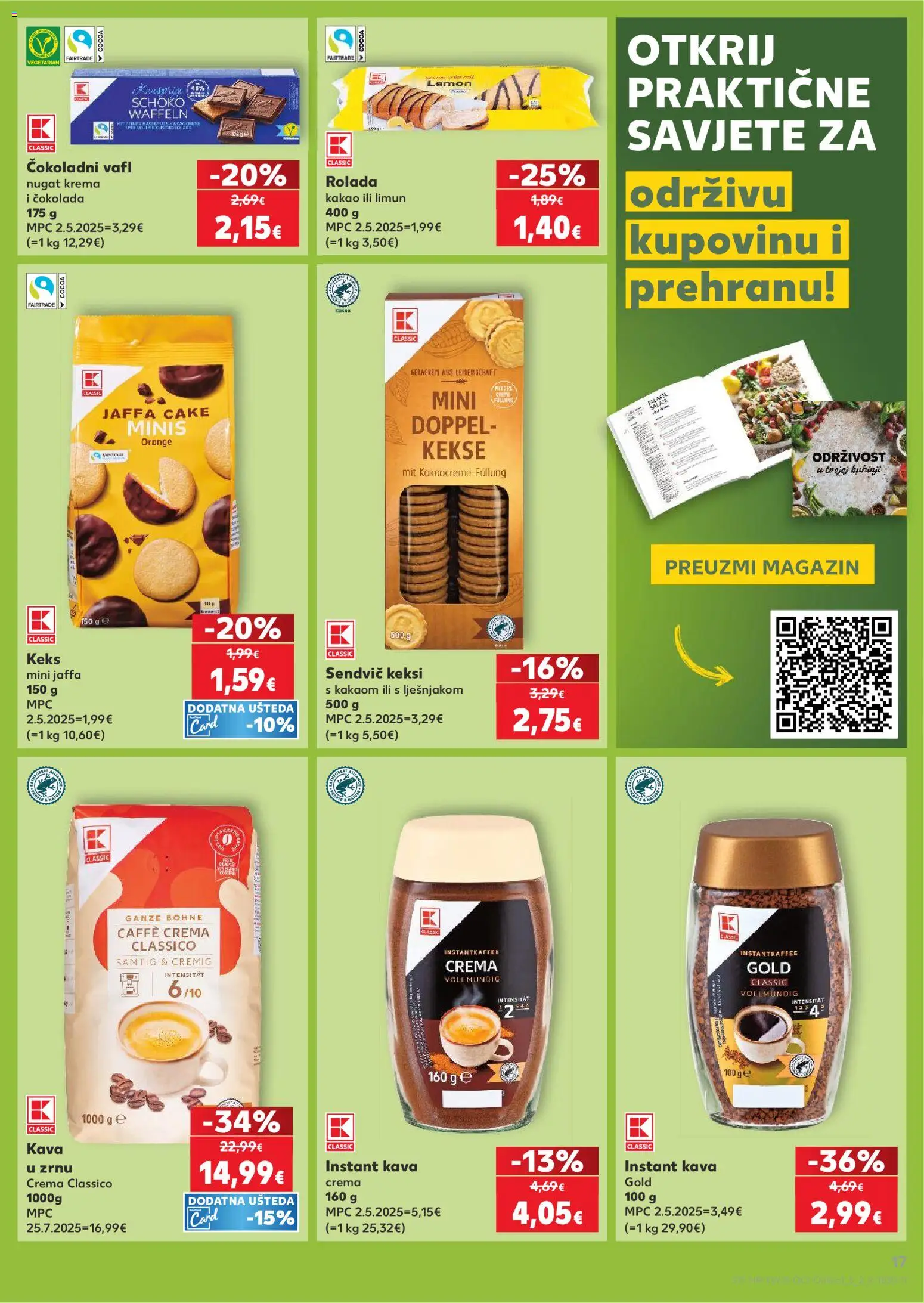 Kaufland katalog | vrijedi od 20.05.2026 | Stranica: 17 | Proizvodi: Kava u zrnu, Keks, Krema, Kakao