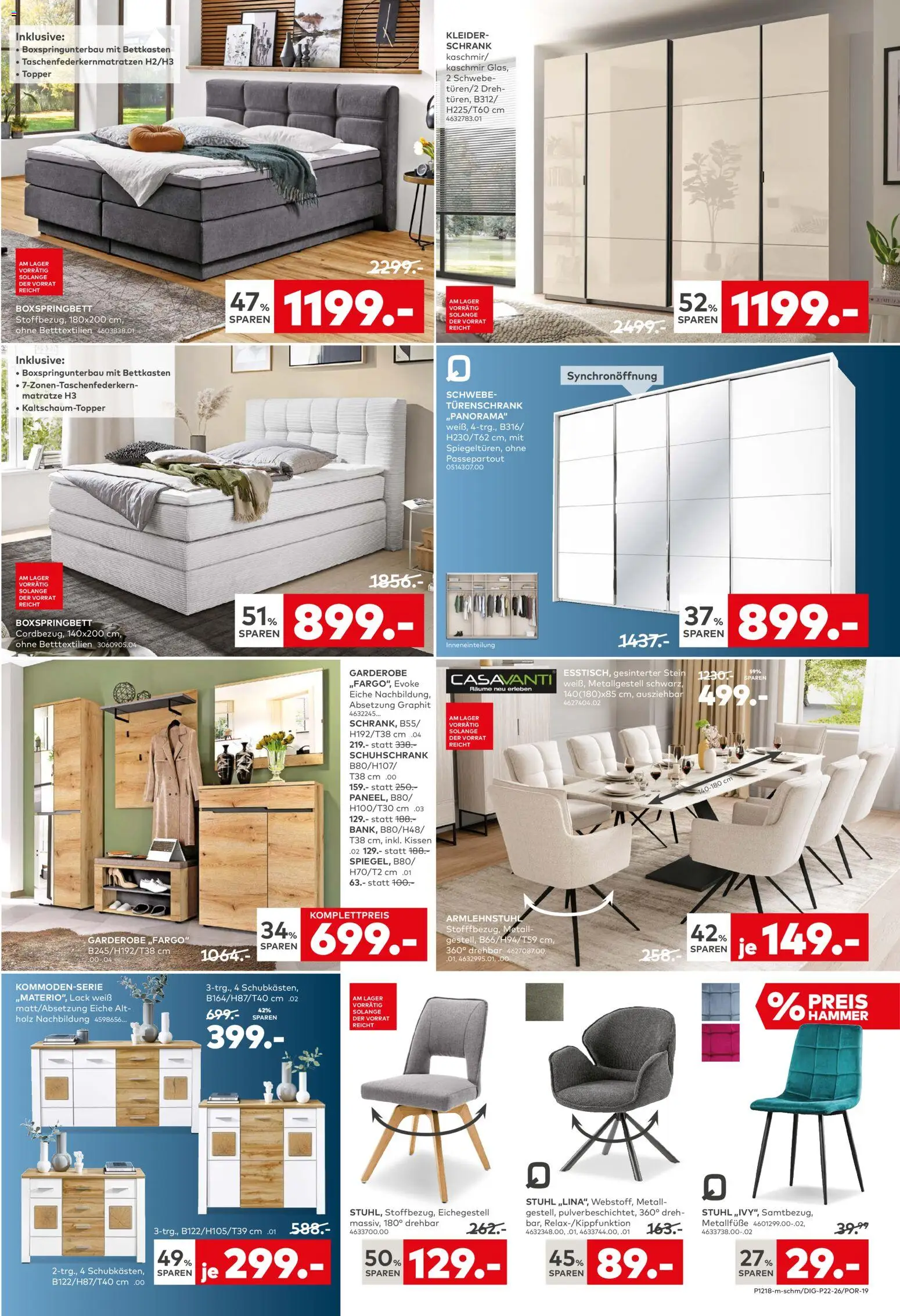 Porta! Prospekt – gültig ab 01.06.2026 | Seite: 3 | Produkte: Kissen, Boxspringbett, Stuhl, Schrank