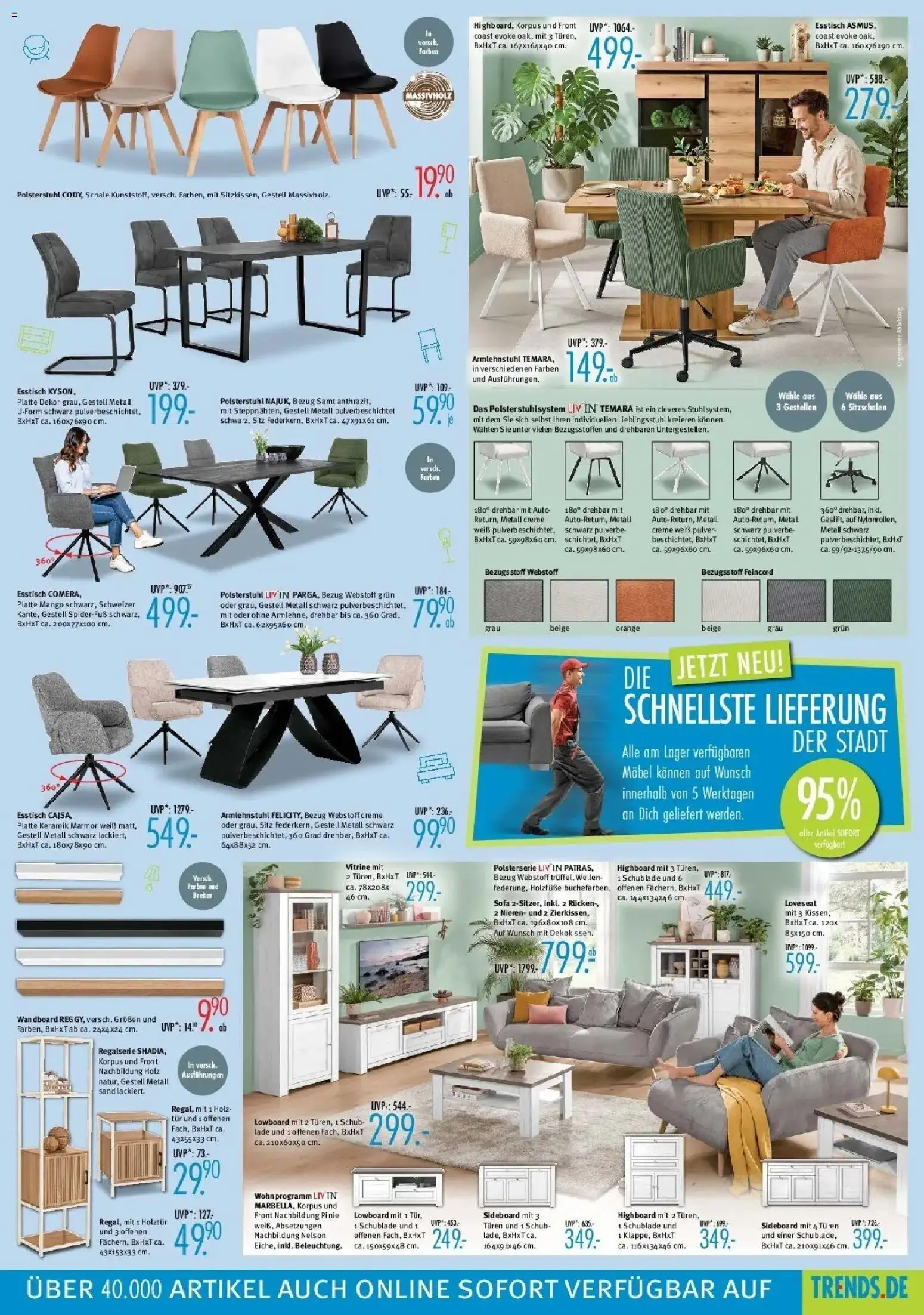 Trends Neue Möbel wirken Wunder (ab 08.08.2026) zum Blättern | Seite: 3 | Produkte: Wandboard, Esstisch, Tür, Creme