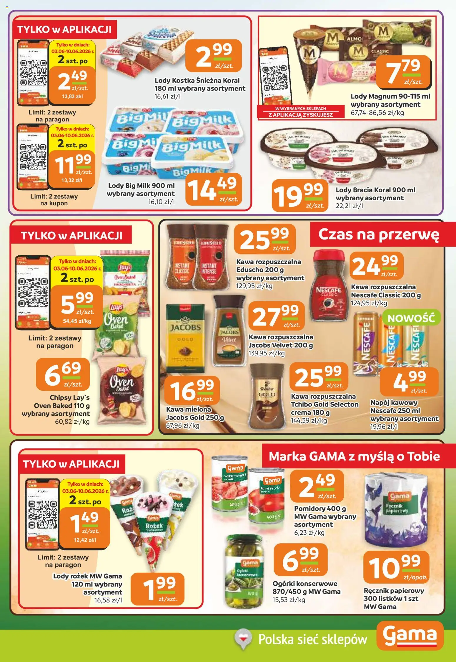 Gama gazetka od 02.06.2026 | Strona: 5 | Produkty: Tchibo, Big Milk, Ręcznik papierowy, Ogórki konserwowe