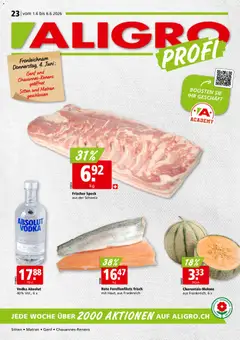 Aligro aktionen Chavannes, Matran, Genf, Sitten ab 01.06.2026 gültig