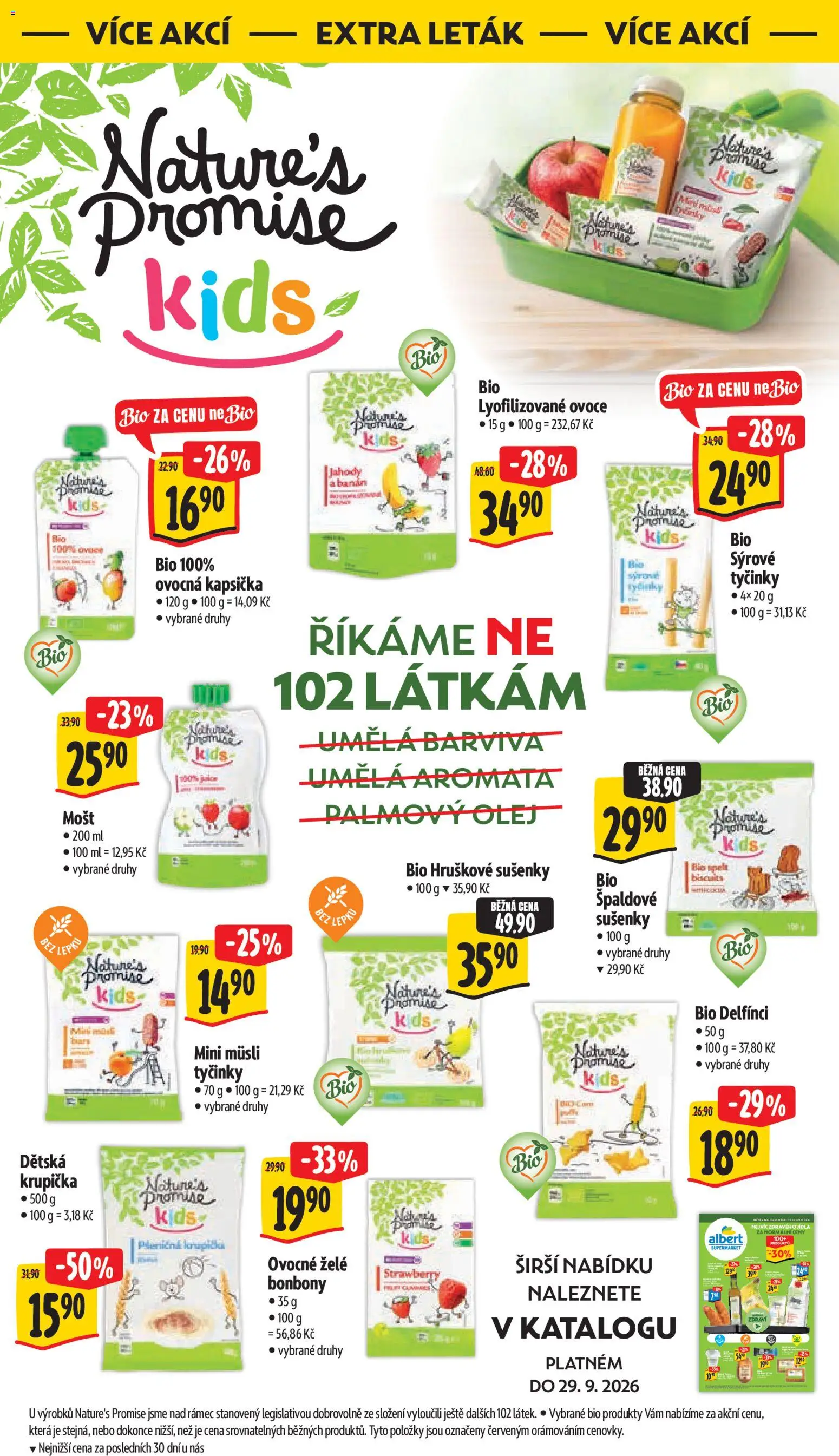 Albert leták - Supermarket -  	Frenštát pod Radhoštěm od 16.09.2026 | Strana: 43 | Produkty: Müsli tyčinky, Banán, Lyofilizované ovoce, Želé bonbóny