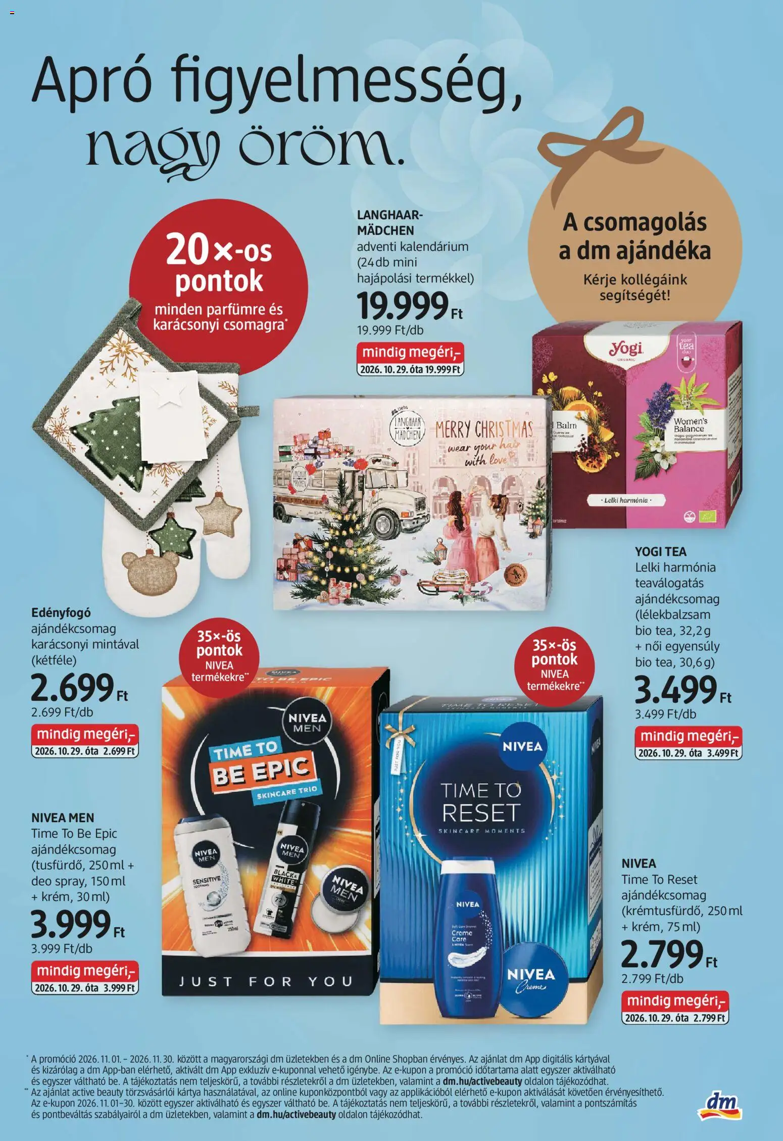 DM Drogerie Markt akciós ujság - amely érvényes a következő dátumtól: 2026.10.29. | Oldal: 3 | Termékek: Nivea, Ajándékcsomag, Tea
