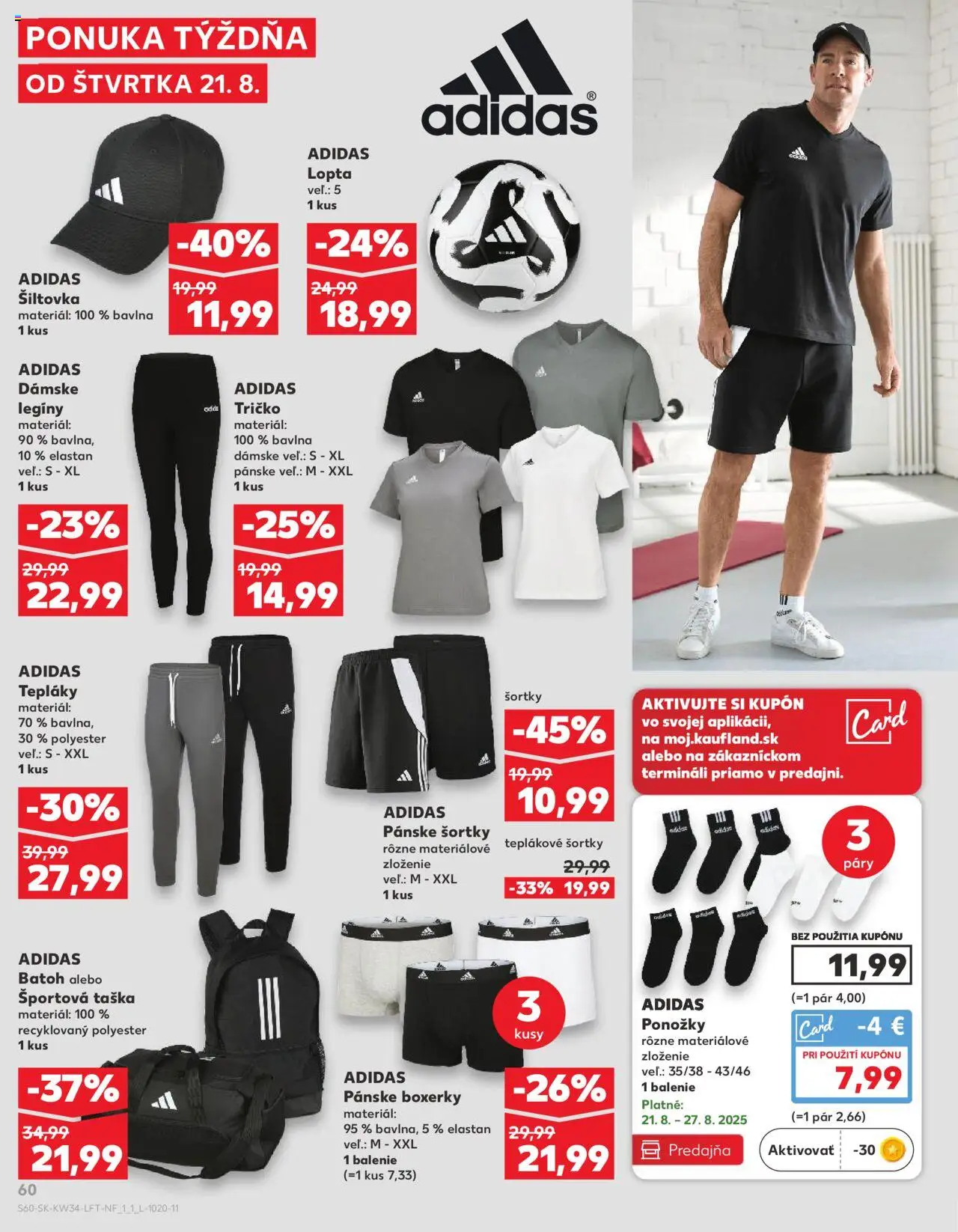 Nové Kaufland akcie – leták je platný od 21.08.2025 | Strana: 60 | Produkty: Lopta, Boxerky, Batoh, Taška