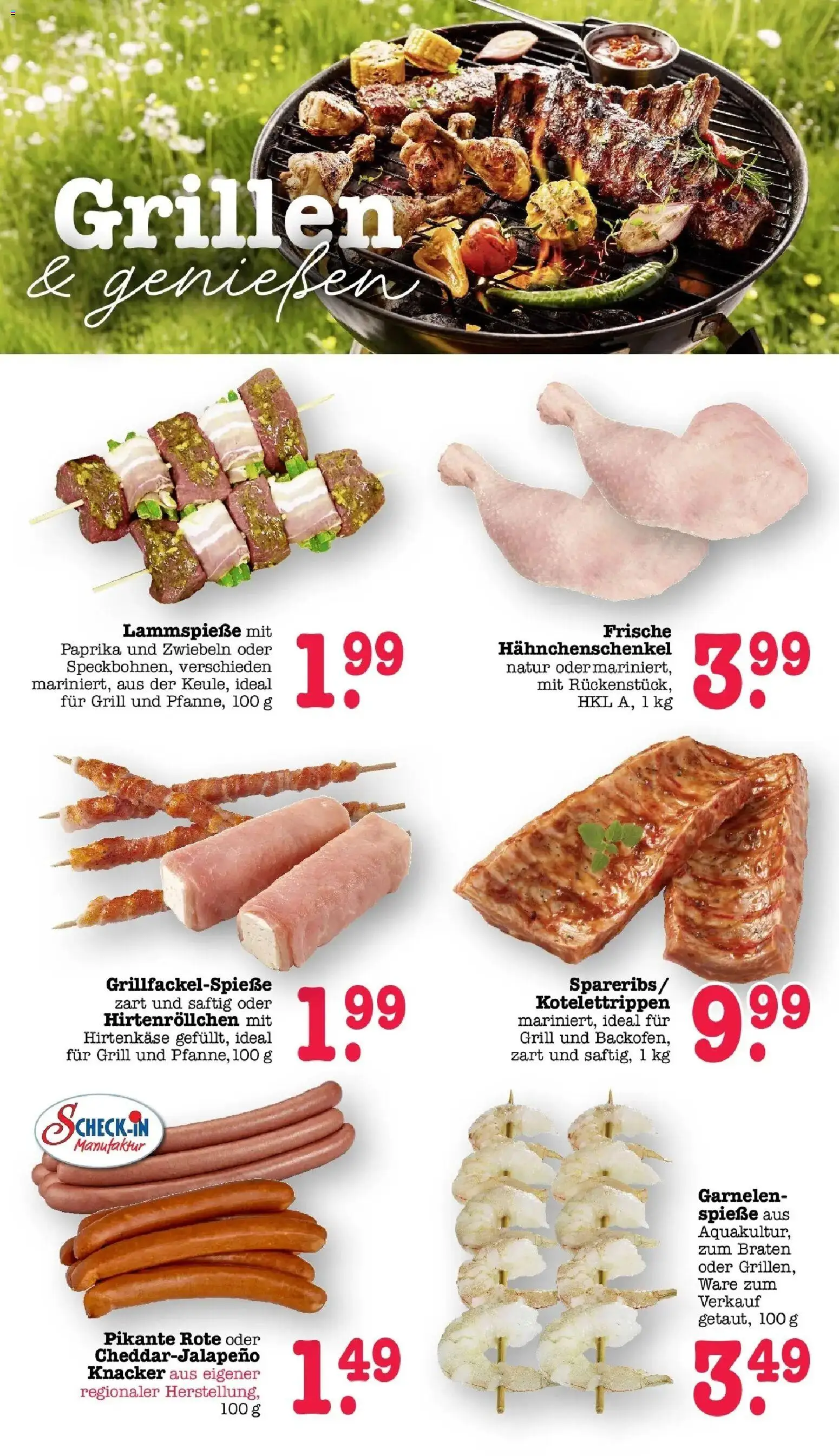 E center Prospekt Sinzheim – gültig ab 13.07.2026 | Seite: 2 | Produkte: Grill, Hahnchenschenkel, Garnelen, Zwiebeln