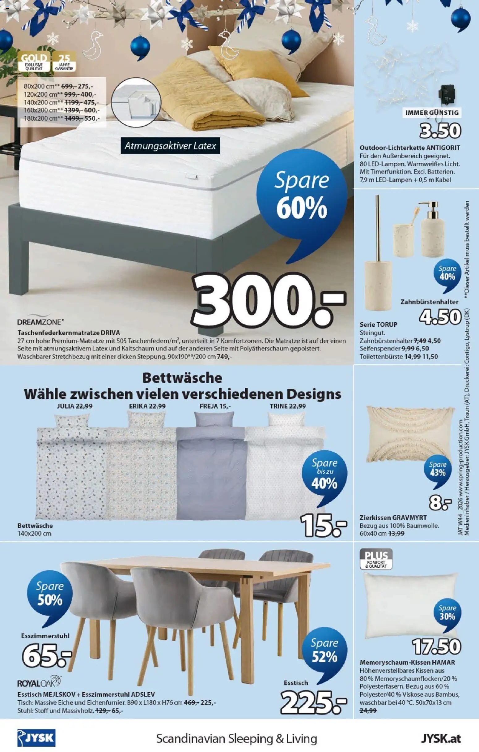 JYSK Flugblatt gültig ab 26.10.2026 | Seite: 24 | Produkte: Matratze, Kissen, Tisch, Stuhl