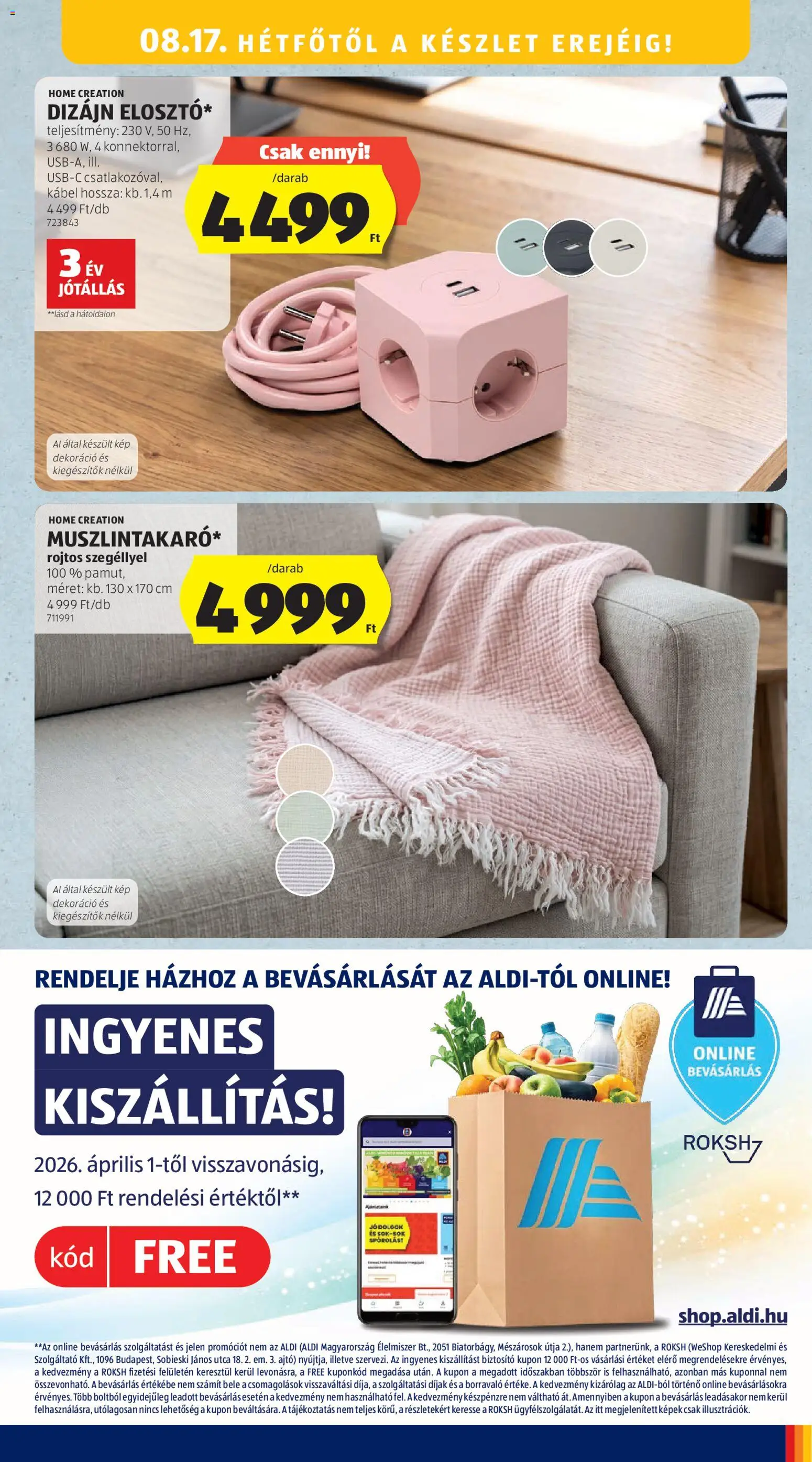Aldi akciós ujság - amely érvényes a következő dátumtól: 2026.08.13. | Oldal: 43 | Termékek: Kábel, Ajtó, Dekoráció