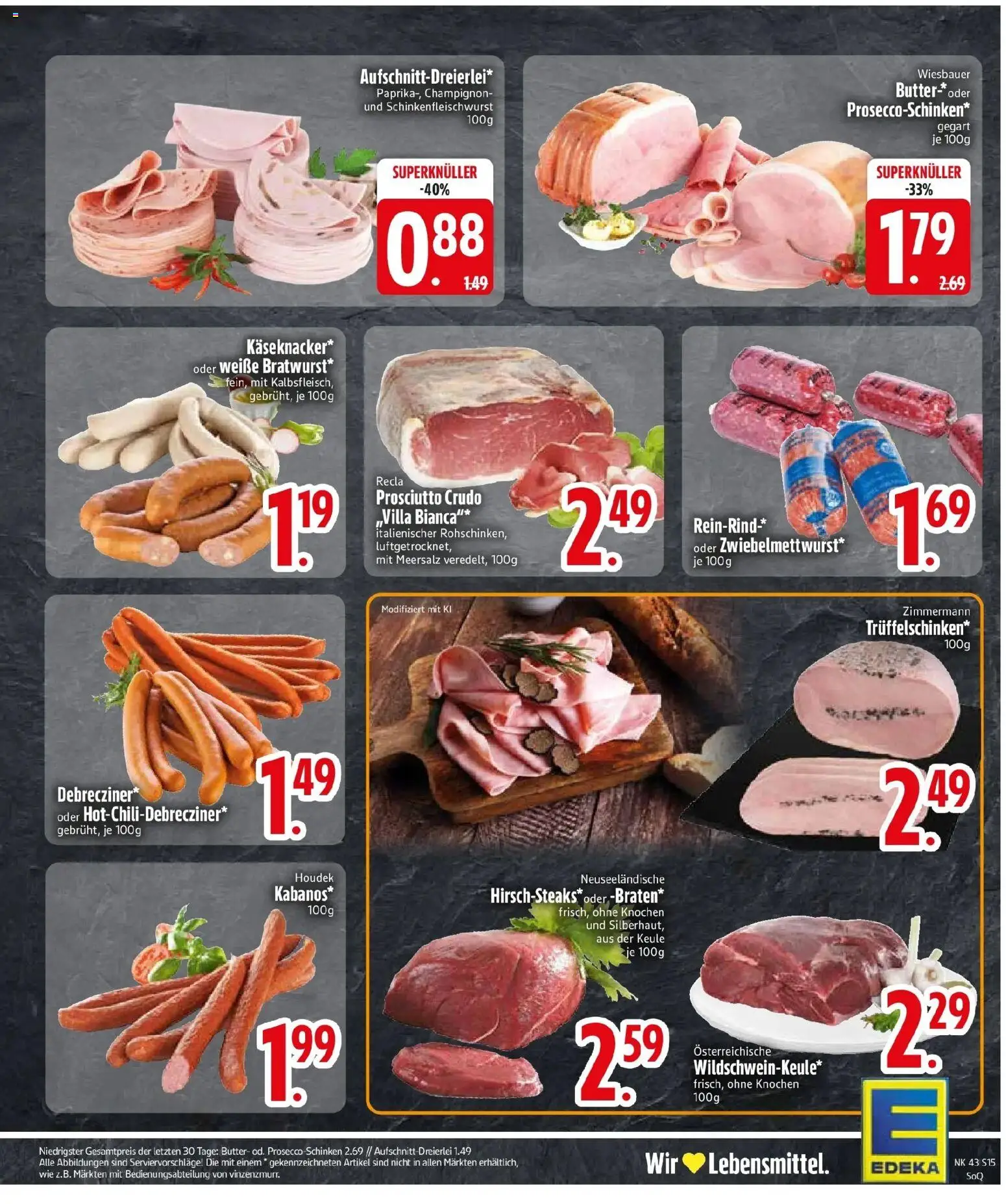Edeka Prospekt München (ab 19.10.2026) » Angebote Online | Seite: 17 | Produkte: Butter, Prosecco, Schinken