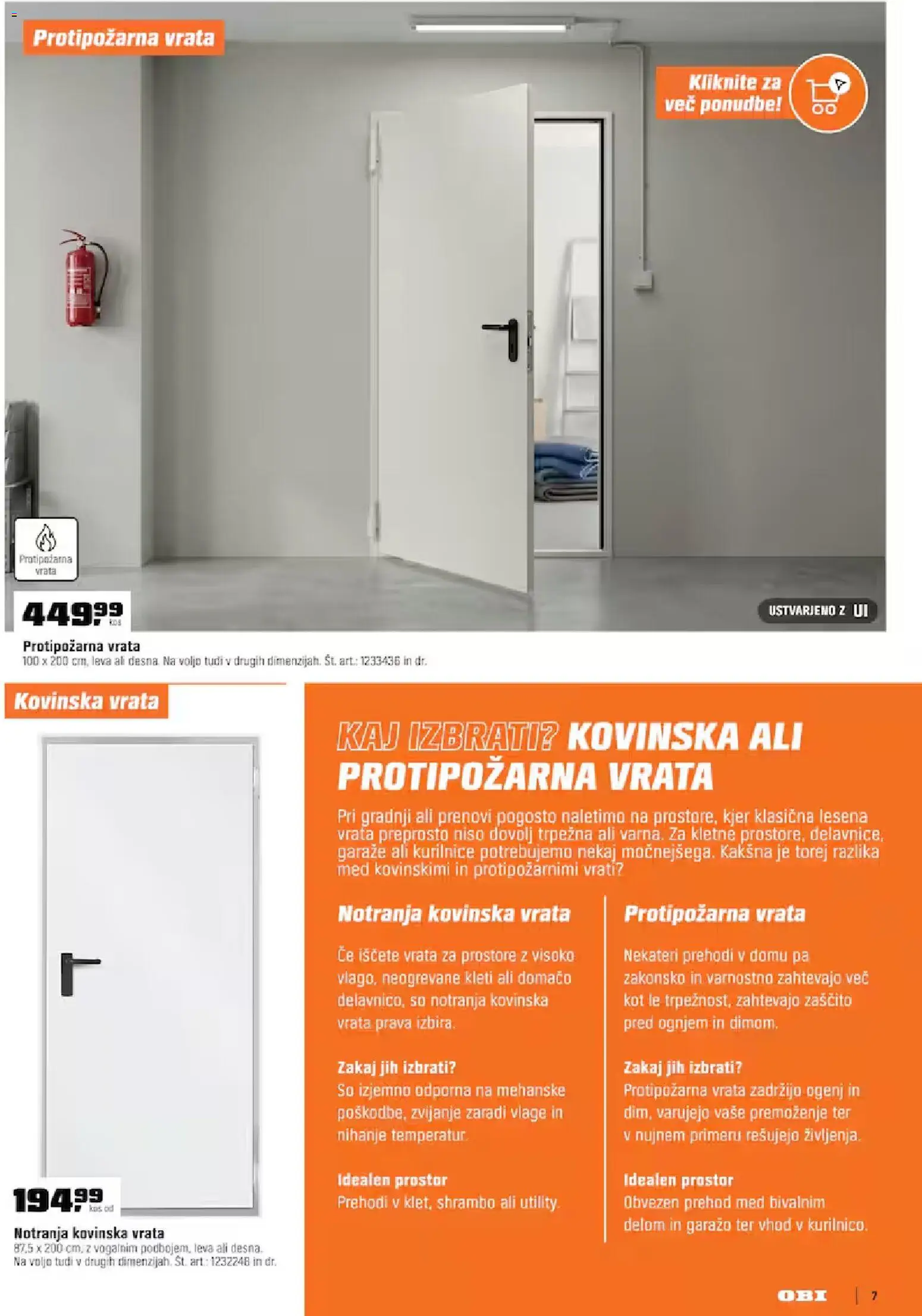 Novi OBI katalog ponudbe – veljaven od 01.09.2026 | Stran: 7 | Izdelki: Med, Vrata