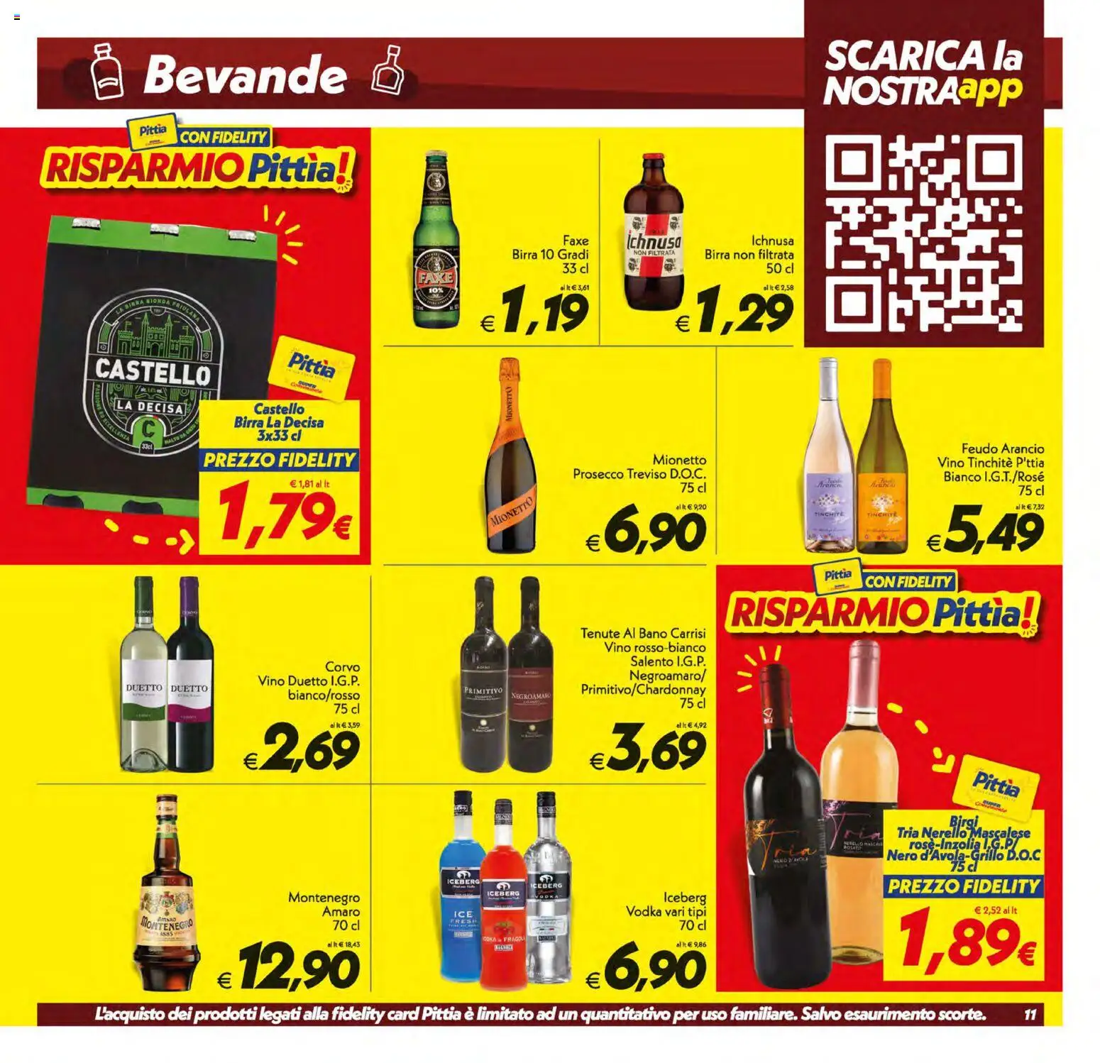 Volantino SuperConveniente del 11/09/2026 | Pagina: 11 | Prodotti: Vodka, Vino, Mionetto, Amaro