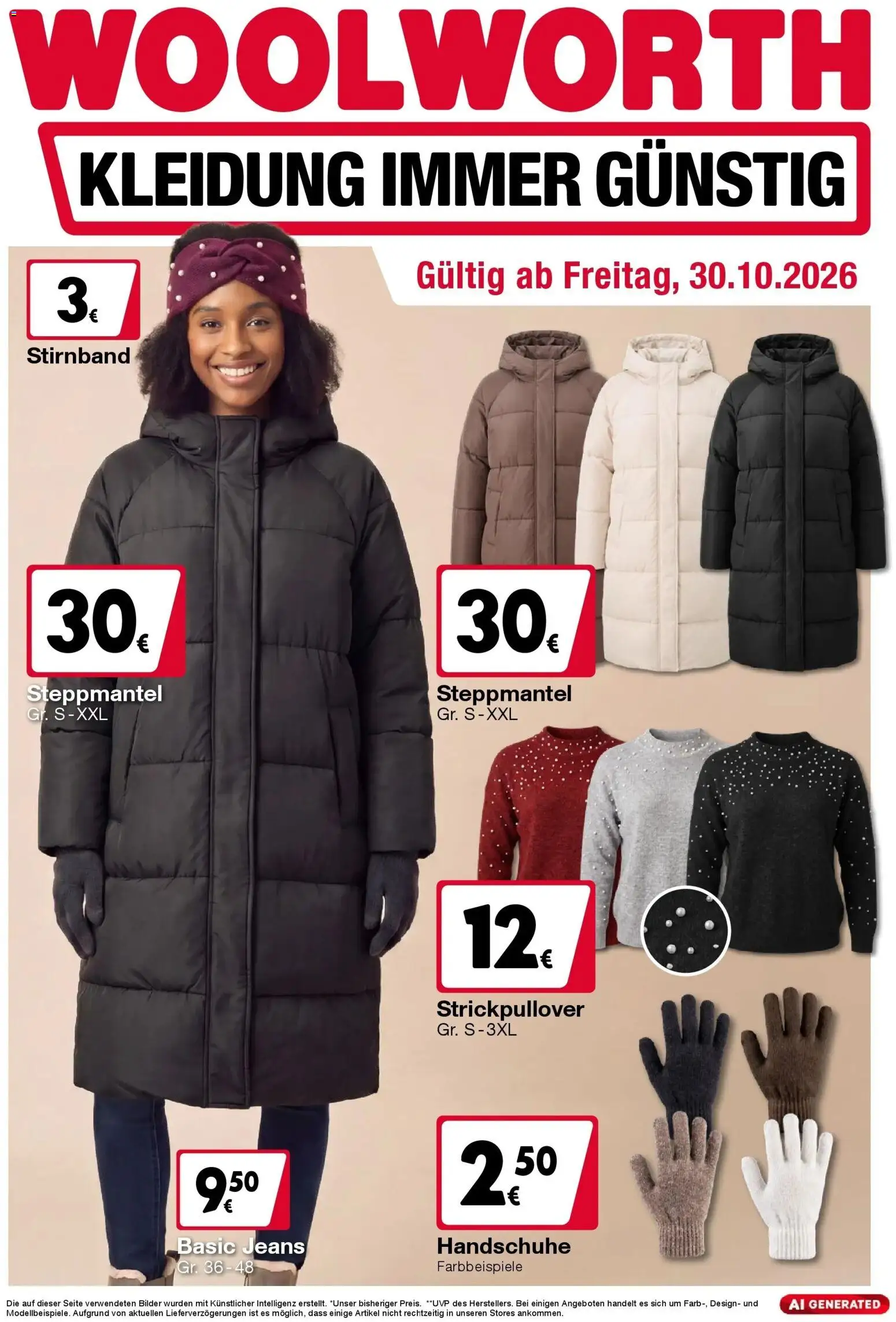 Woolworth - Woolworth: Wochenangebote gültig ab 30.10.2026 | Seite: 1 | Produkte: Handschuhe, Jeans