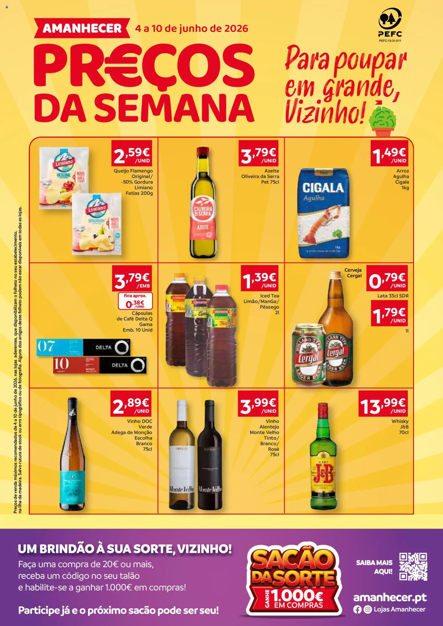 Amanhecer Folheto Madeira │ válido de 04.06.2026 | Página: 1 | Produtos: Azeite, Faca, Café, Arroz