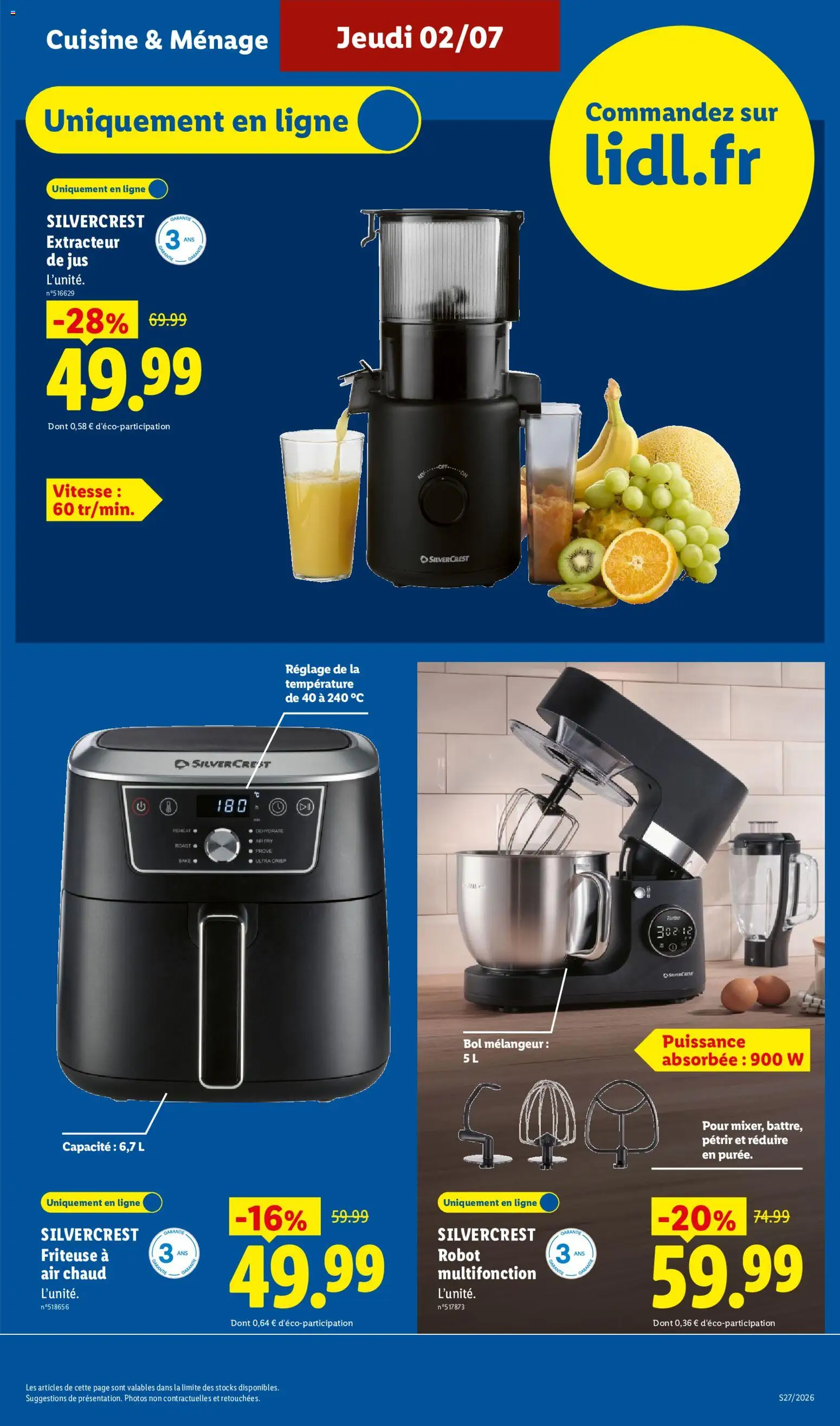 {H1} | Page: 11 | Produits: Robot, Bol, Air fryer, Extracteur de jus
