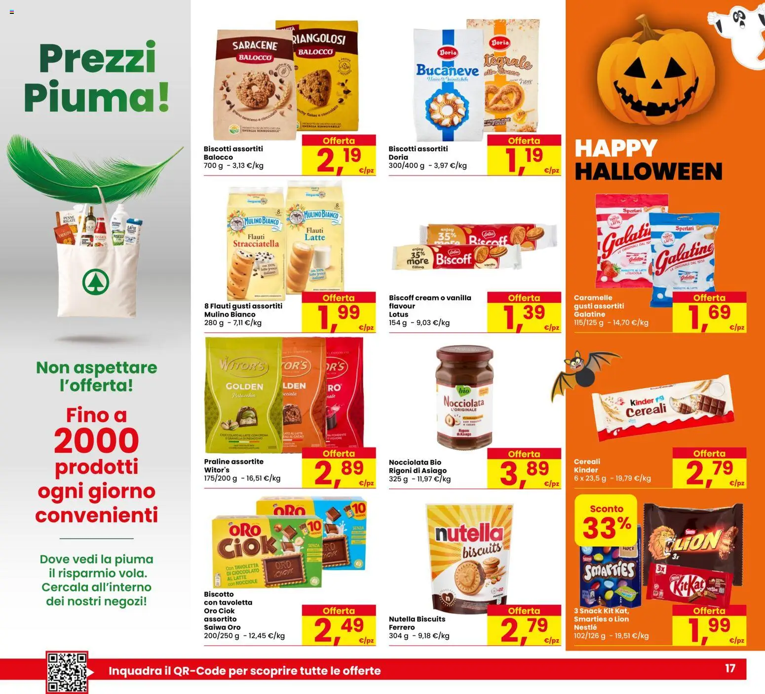 Volantino Eurospar del 29/10/2026 | Pagina: 17 | Prodotti: Biscotti, Piselli, Tavoletta, Stracciatella